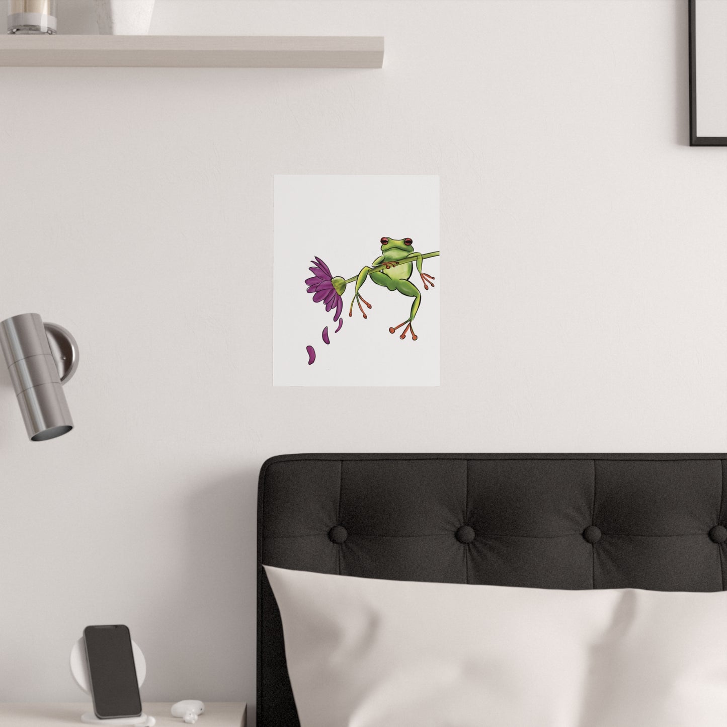 Frog Relaxing on Flower Poster