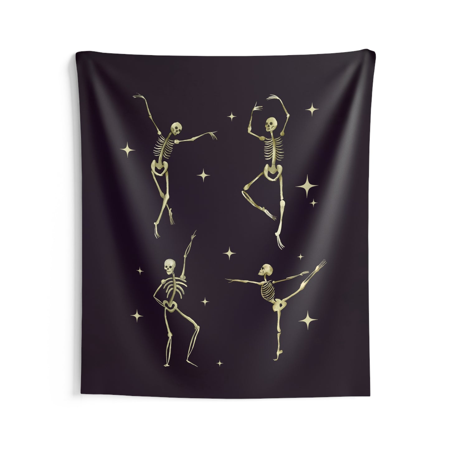 Cute Funny Dancing skeleton Tapestry, astronomy halloween tapestry, skeleton ballet, cool funny tapestry bedroom, dorm room tapestry