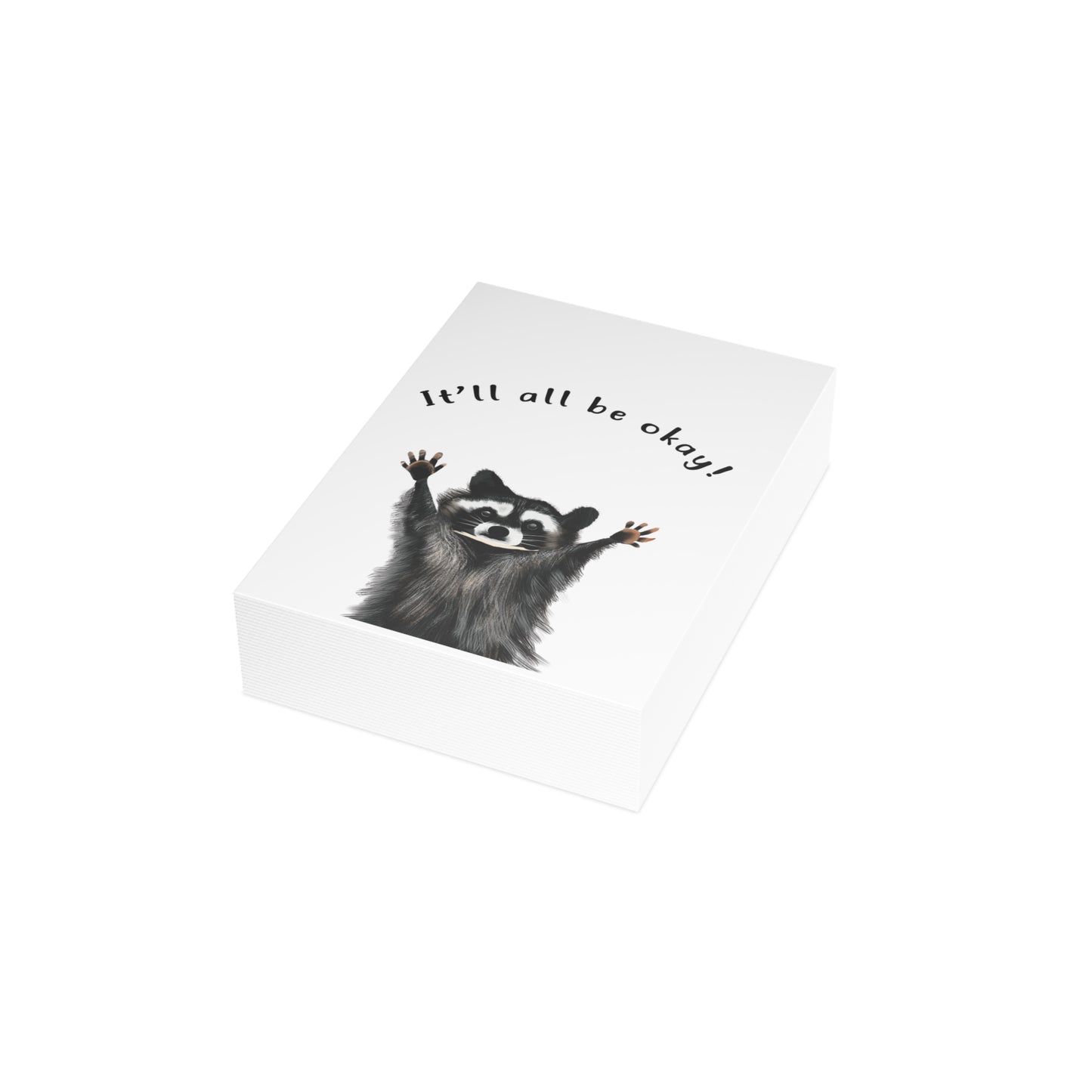 Cute Raccoon Hands Greeting card, Sympathy card, cute raccoon illustration, raccoon hands cute,