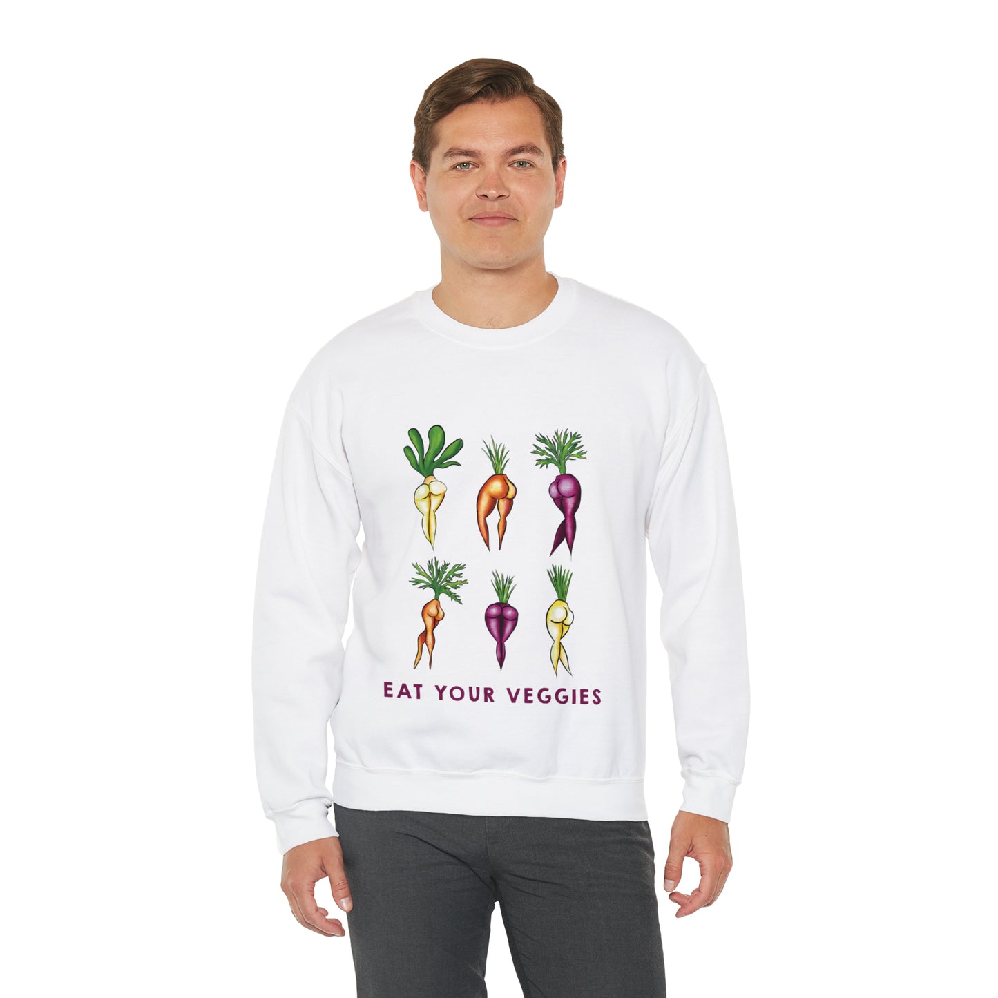 Cute Funny Crewneck Sweatshirt, Funny Sexy Veggie Crewneck, Cute Anime Sexy Carrot Booty, Funny Crewneck