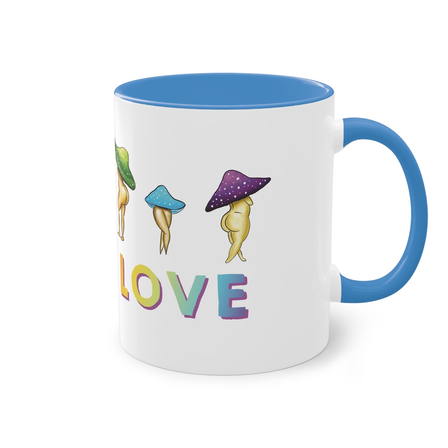 Funny Mushroom booty mug, cute mushroom lover gift idea, funny mushroom pun, cute mush love pun, adorable funny NSFW mushroom lady booty, sexy mushroom mug, accent mug gift