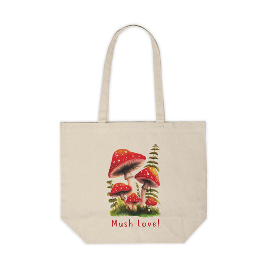 Large Retro Mushroom tote bag, watercolor tote bag, vintage mushrooms cute watercolor mushroom tote bag