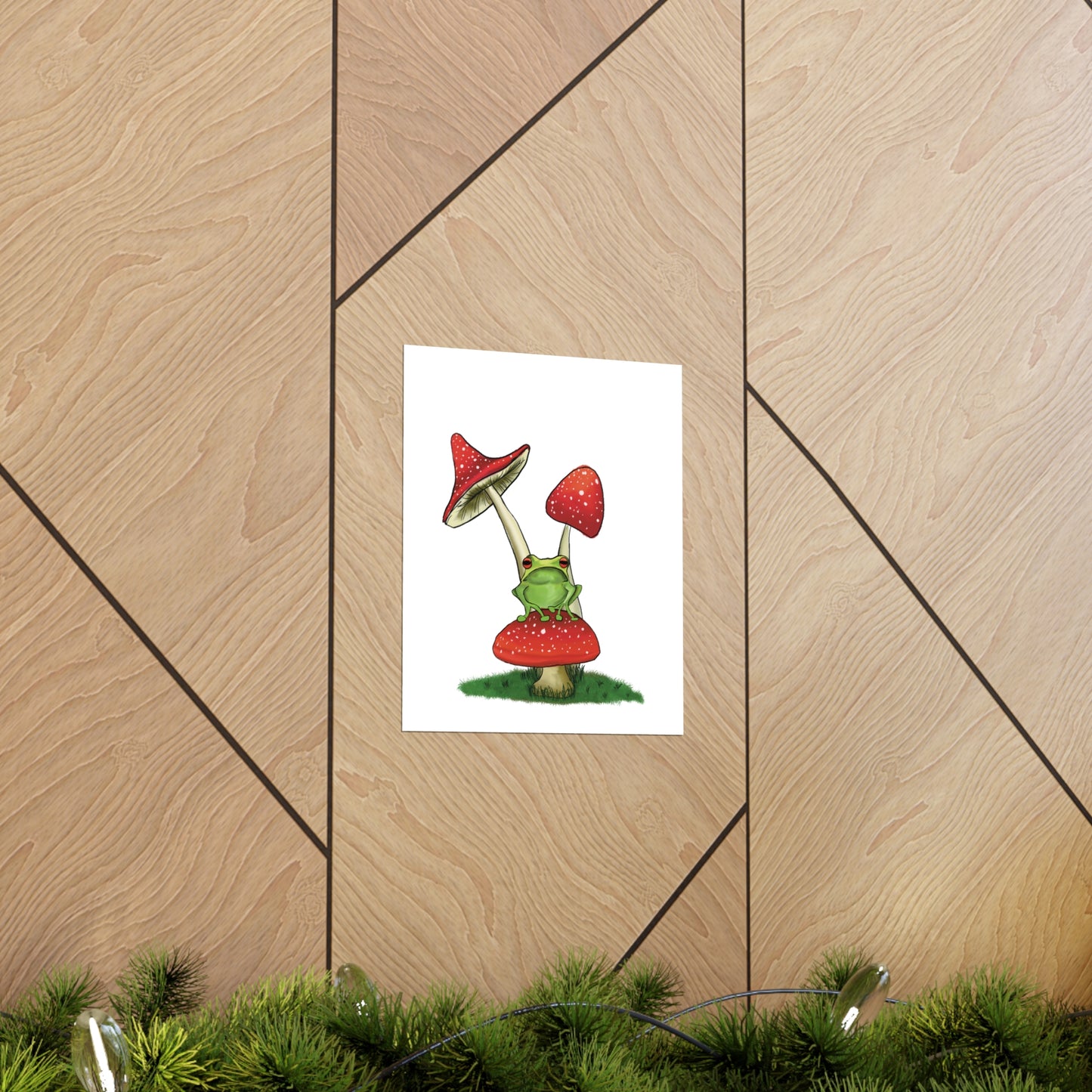 Frog on a Mushroom Art Print