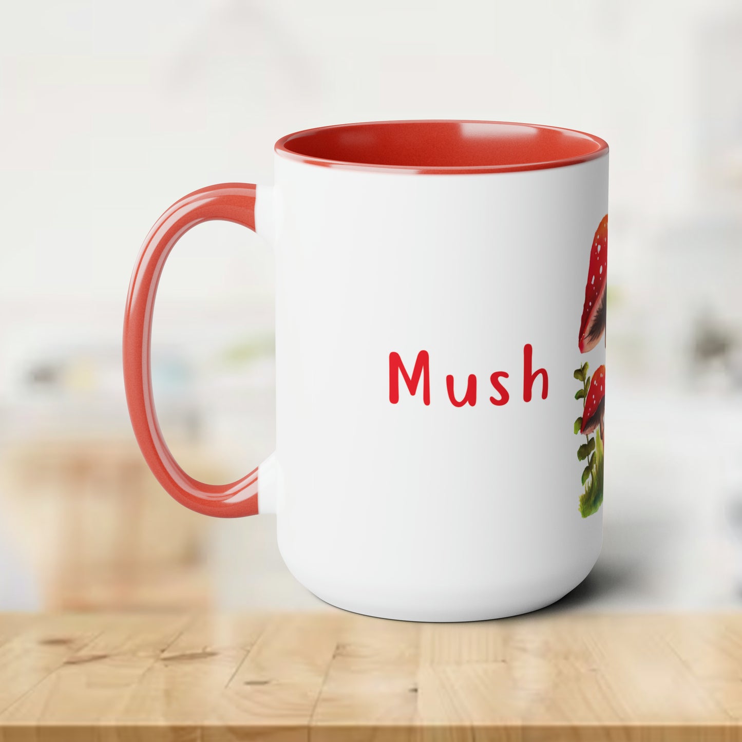 Cute Watercolor mushroom mug, Mush love watercolor mug, Cute pretty mushrooms, watercolor mug two toned gift cute