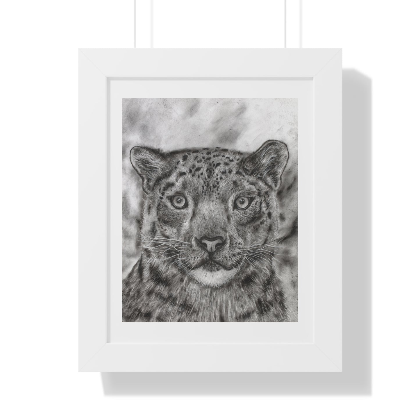 Snow Leopard Drawing Framed Poster