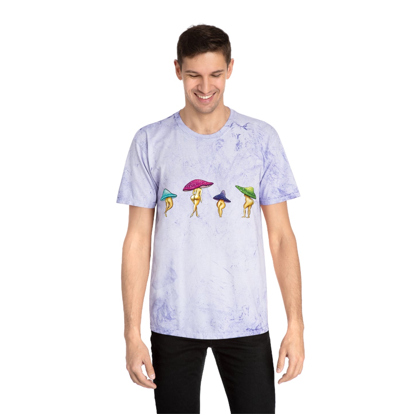 Purple Tie Dye Mushroom T shirt