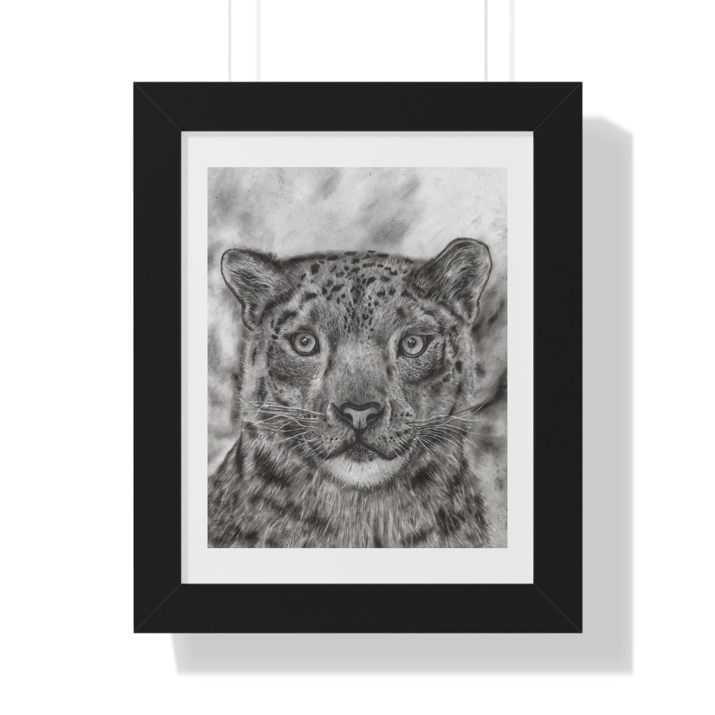 Snow Leopard Drawing Framed Poster