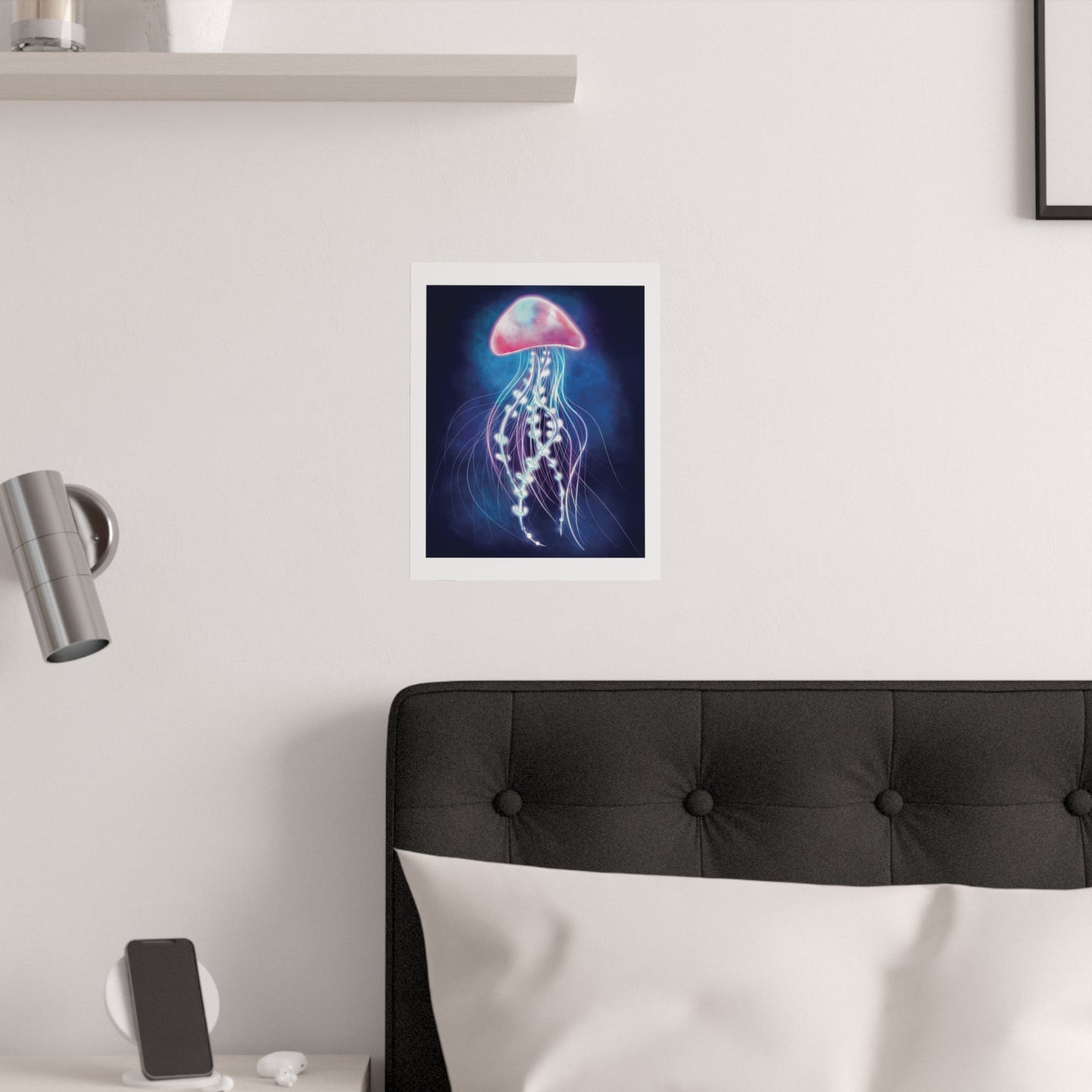 Jellyfish Illustration Satin Poster