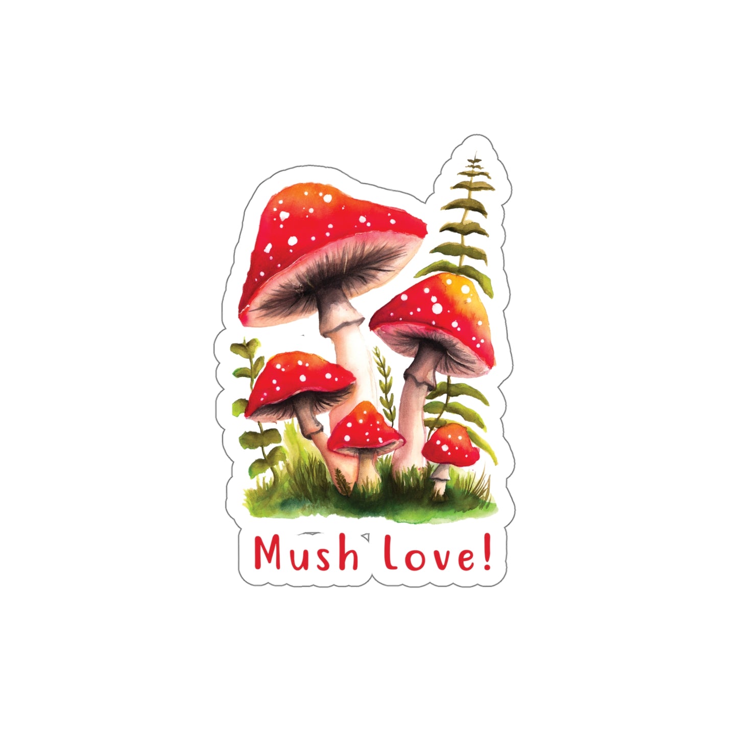 Cute Watercolor Mushroom Sticker, Water bottle vinyl sticker, mushroom lover sticker, watercolor sticker cute