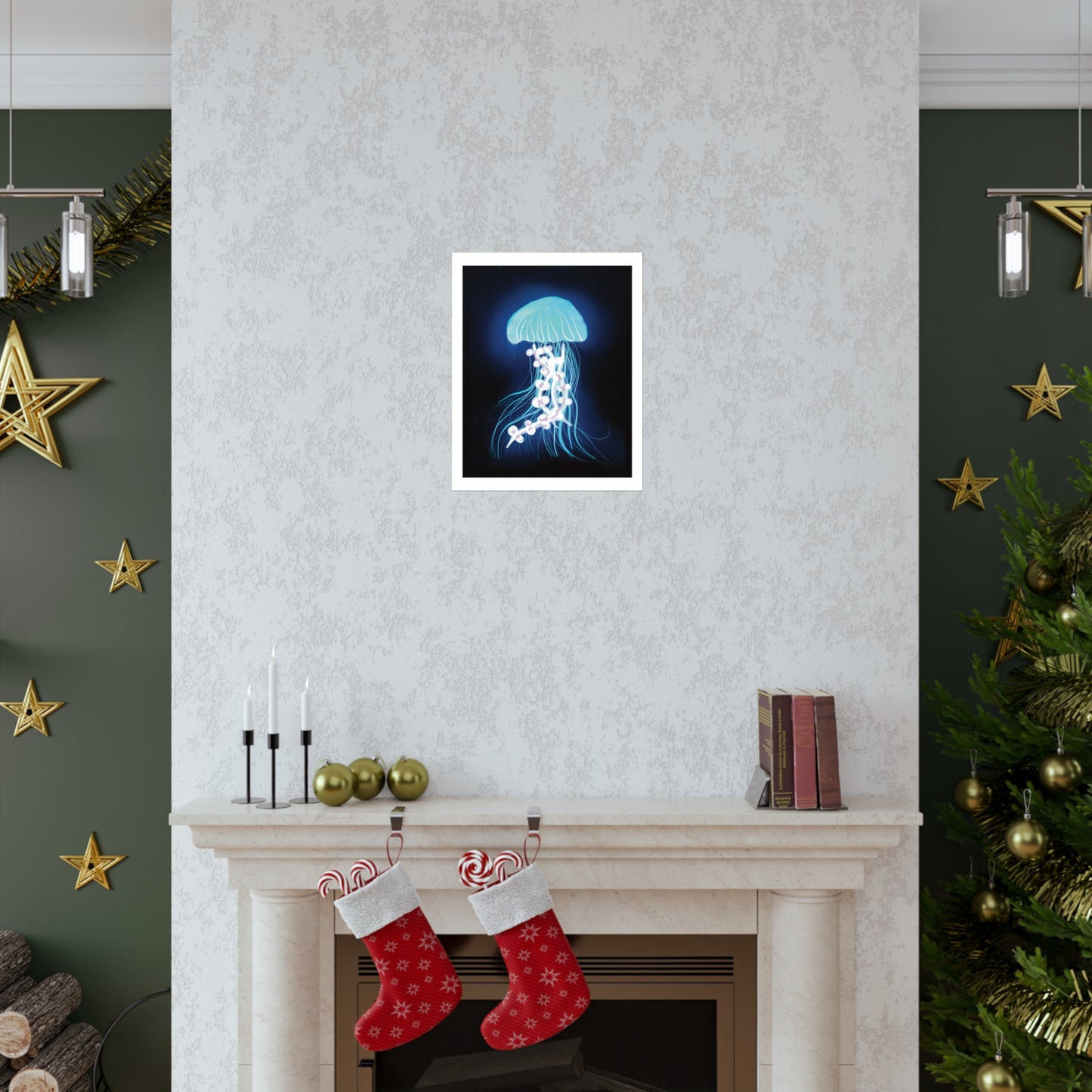 Bioluminescent Jellyfish Art Print