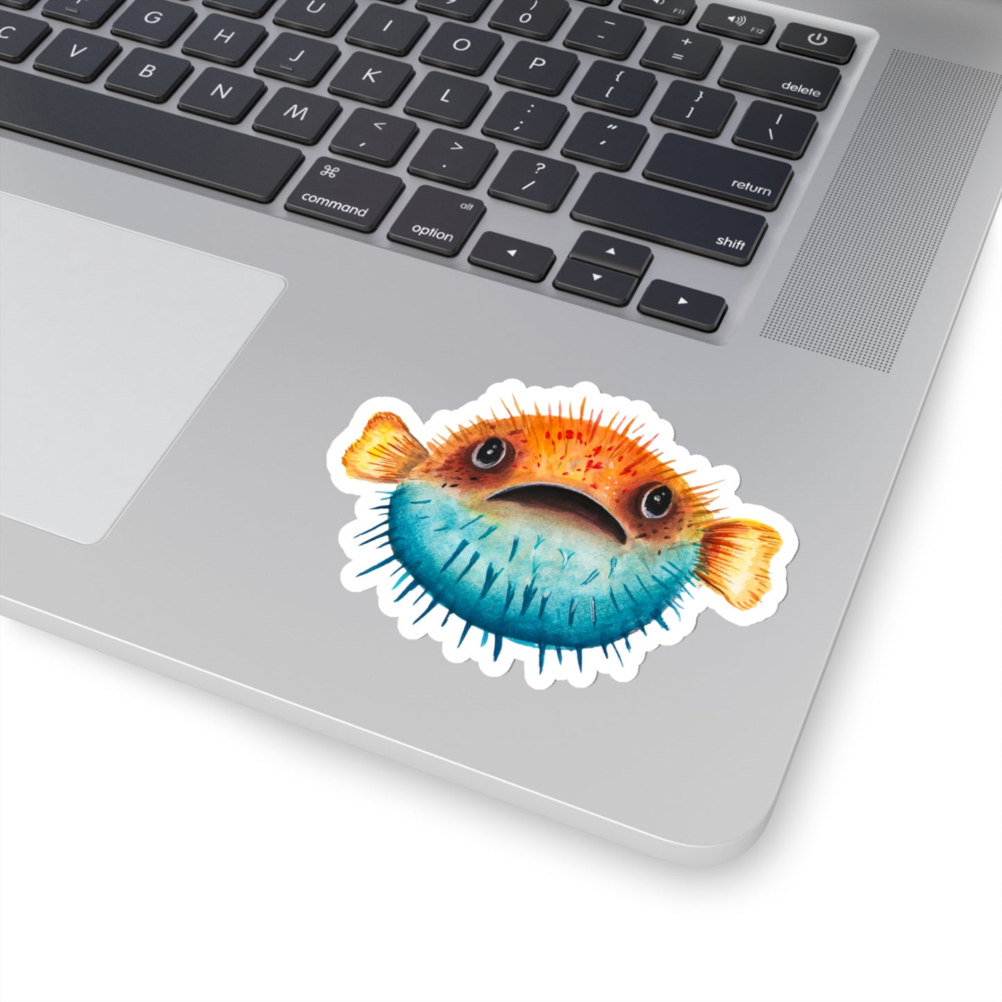 Cute Watercolor Pufferfish sticker, Funny Illustration sticker, original blowfish cute sticker for water bottle, cute funny watercolor fish Sticker, Vinyl sticker