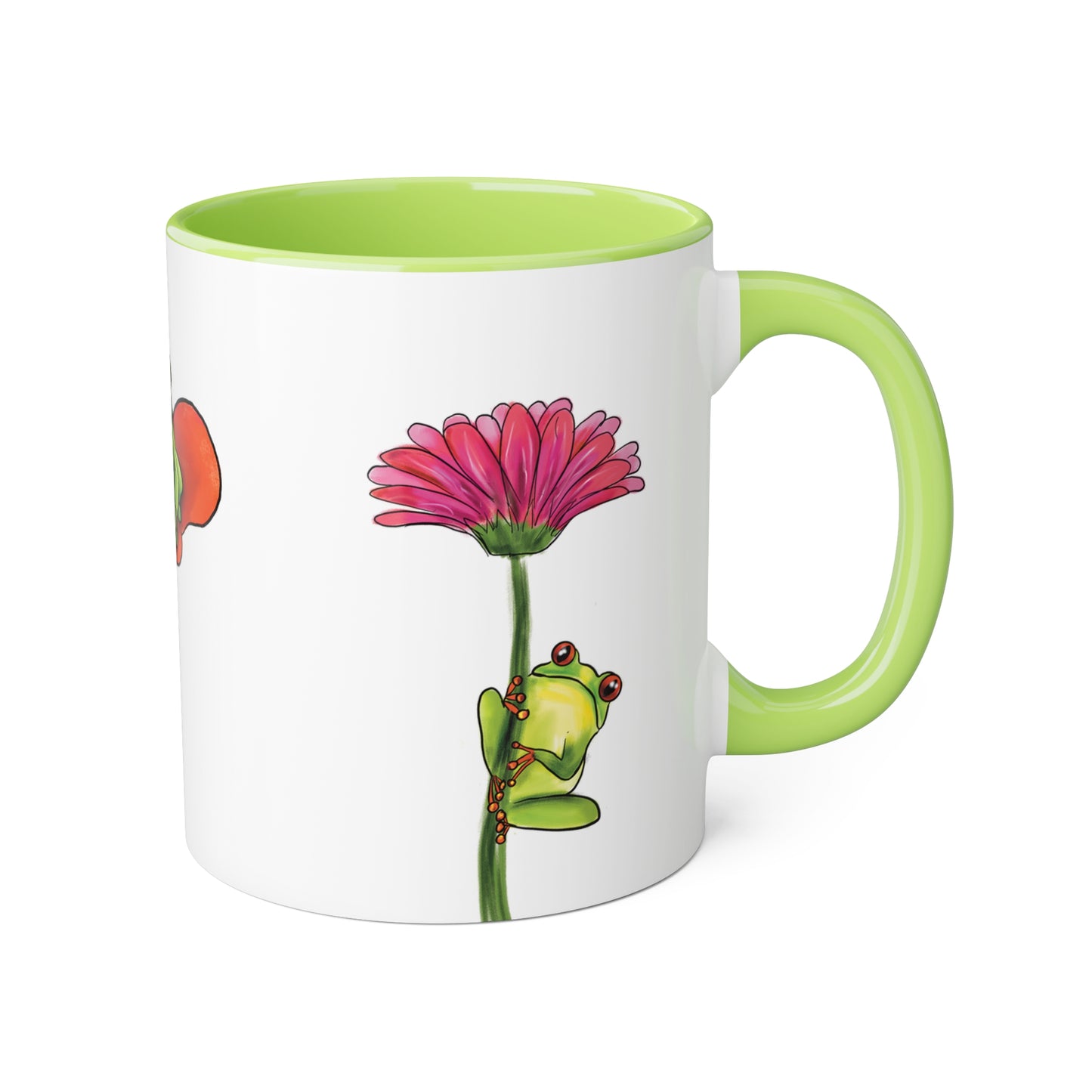 Cute Colorful Frog Accent Mugs, 11oz