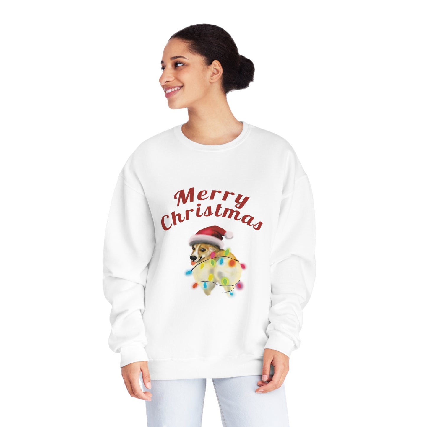 Funny Corgi Dog christmas Sweatshirt, Corgi Christmas, Corgi booty, corgi dog mom gift, funny pet portrait gift, christmas dog corgi
