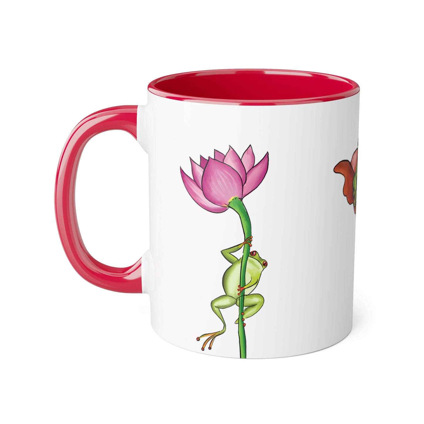 Cute Colorful Frog Accent Mugs, 11oz