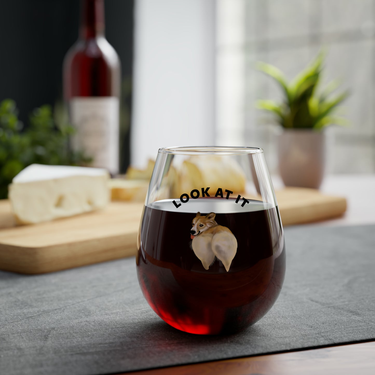 Corgi Butt Wine Glass Cute Funny Gift Corgi Lover