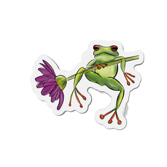 Frog on a Flower Fridge Magnet