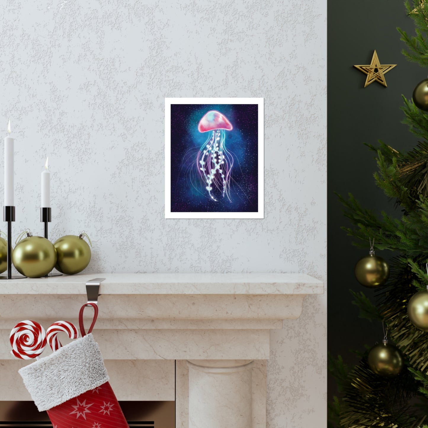 Bioluminescent Jellyfish Poster