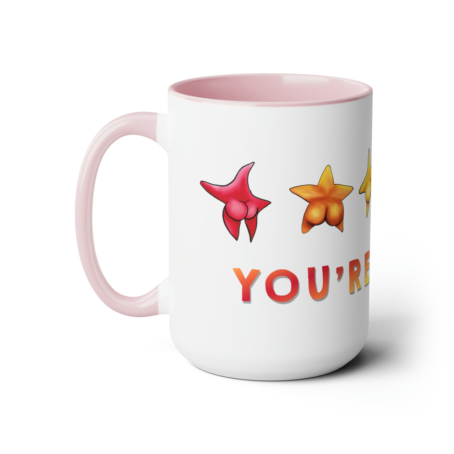 Cute Funny Rainbow Starfish Mug, 15 oz