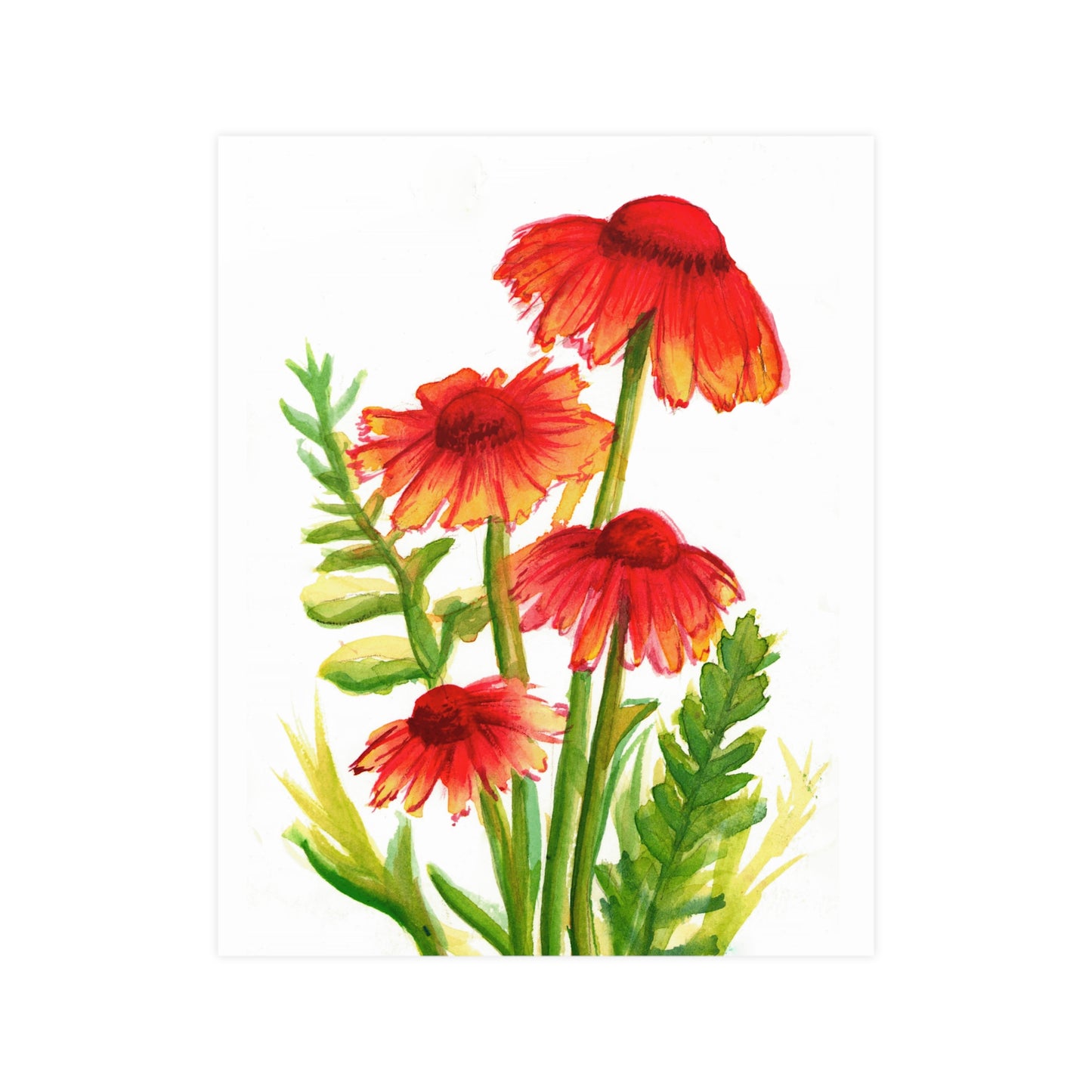 Wildflower Poster, Wall art, poster, wildflowers watercolor painted flowers