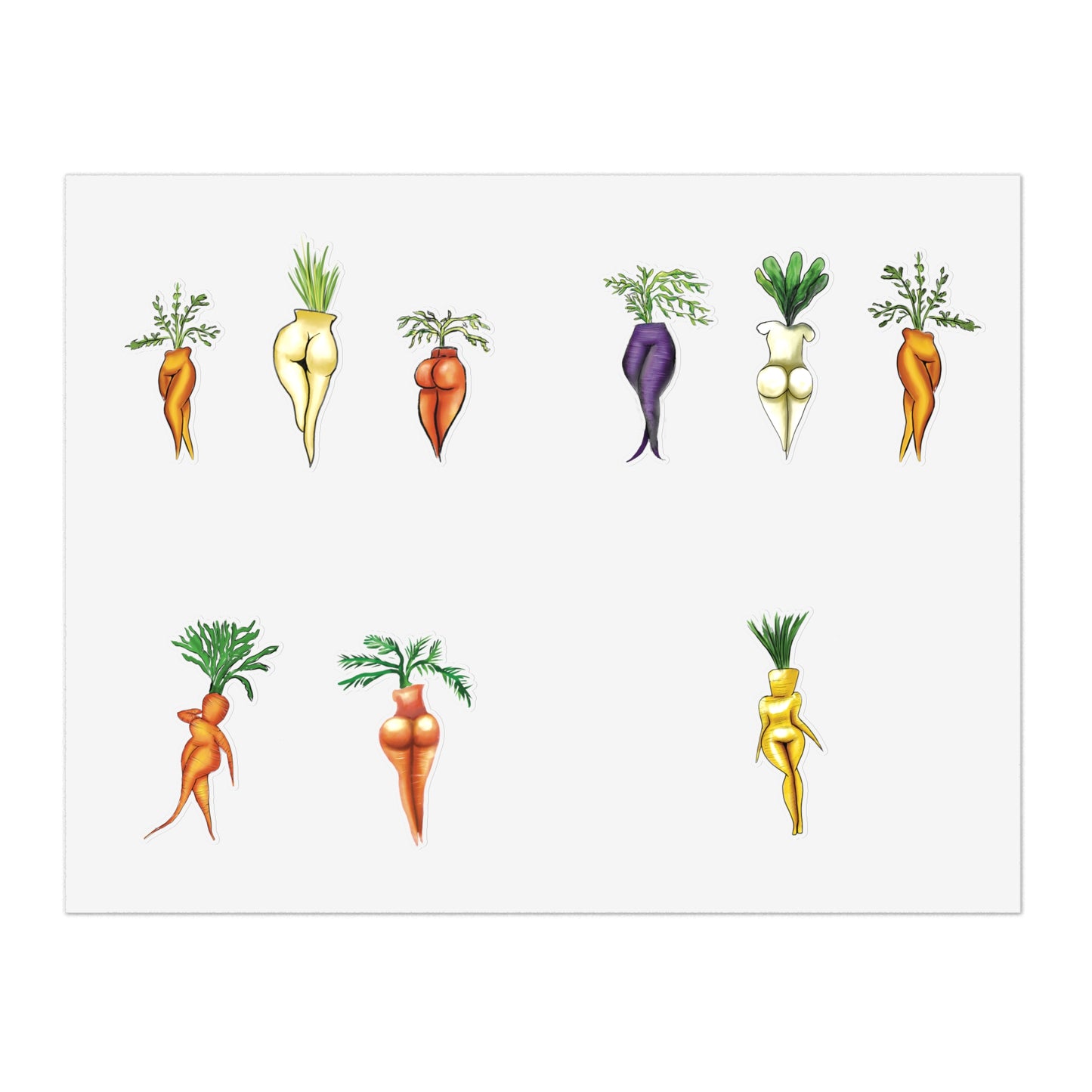 Sexy Veggie Illustration Sticker Sheet