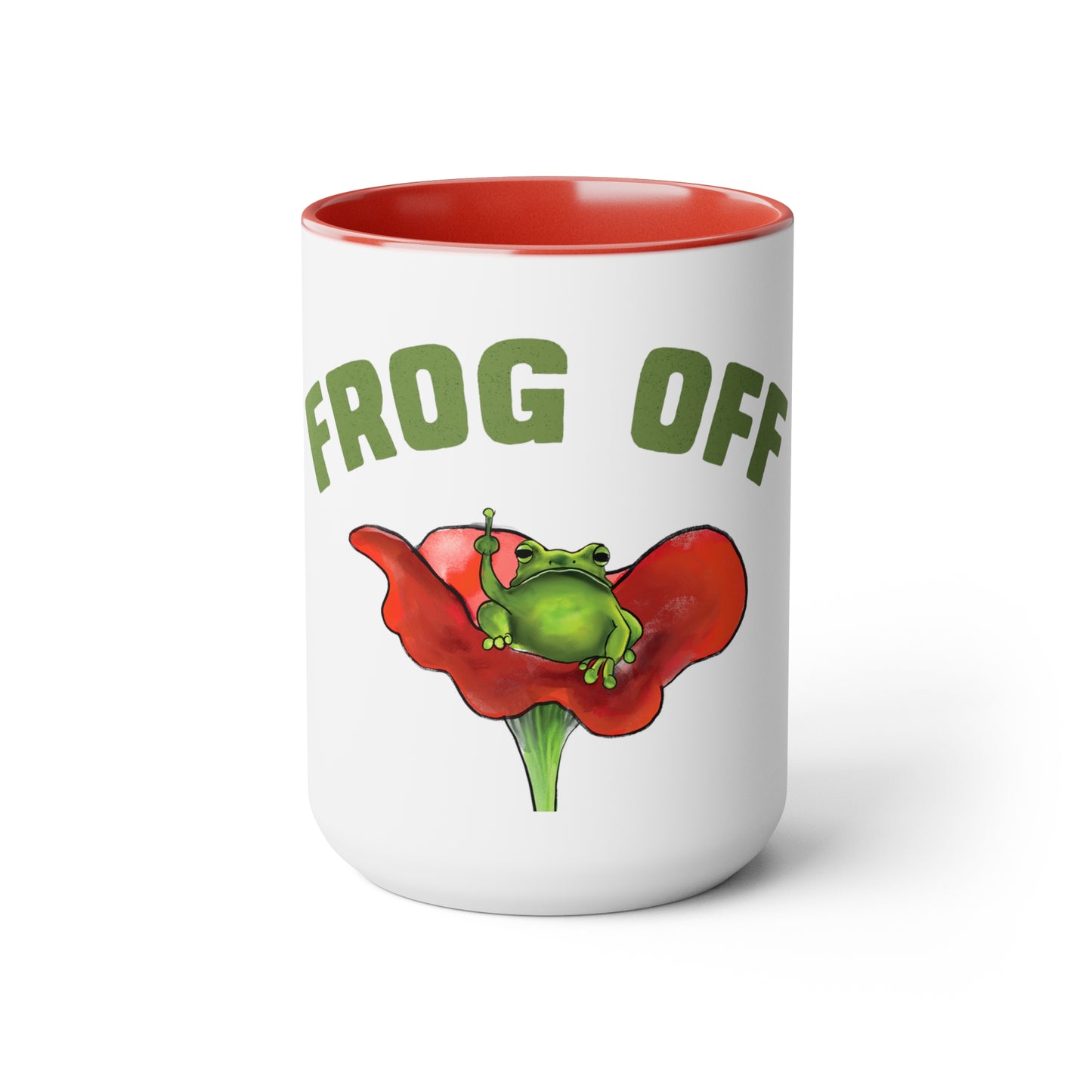 Frog Off Mug with Red Handle 15 oz