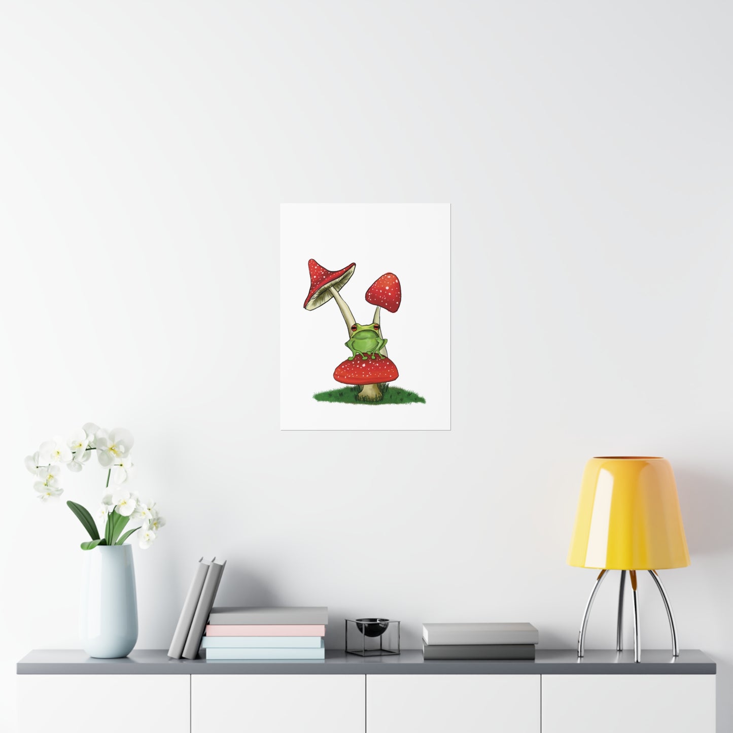Frog on a Mushroom Art Print