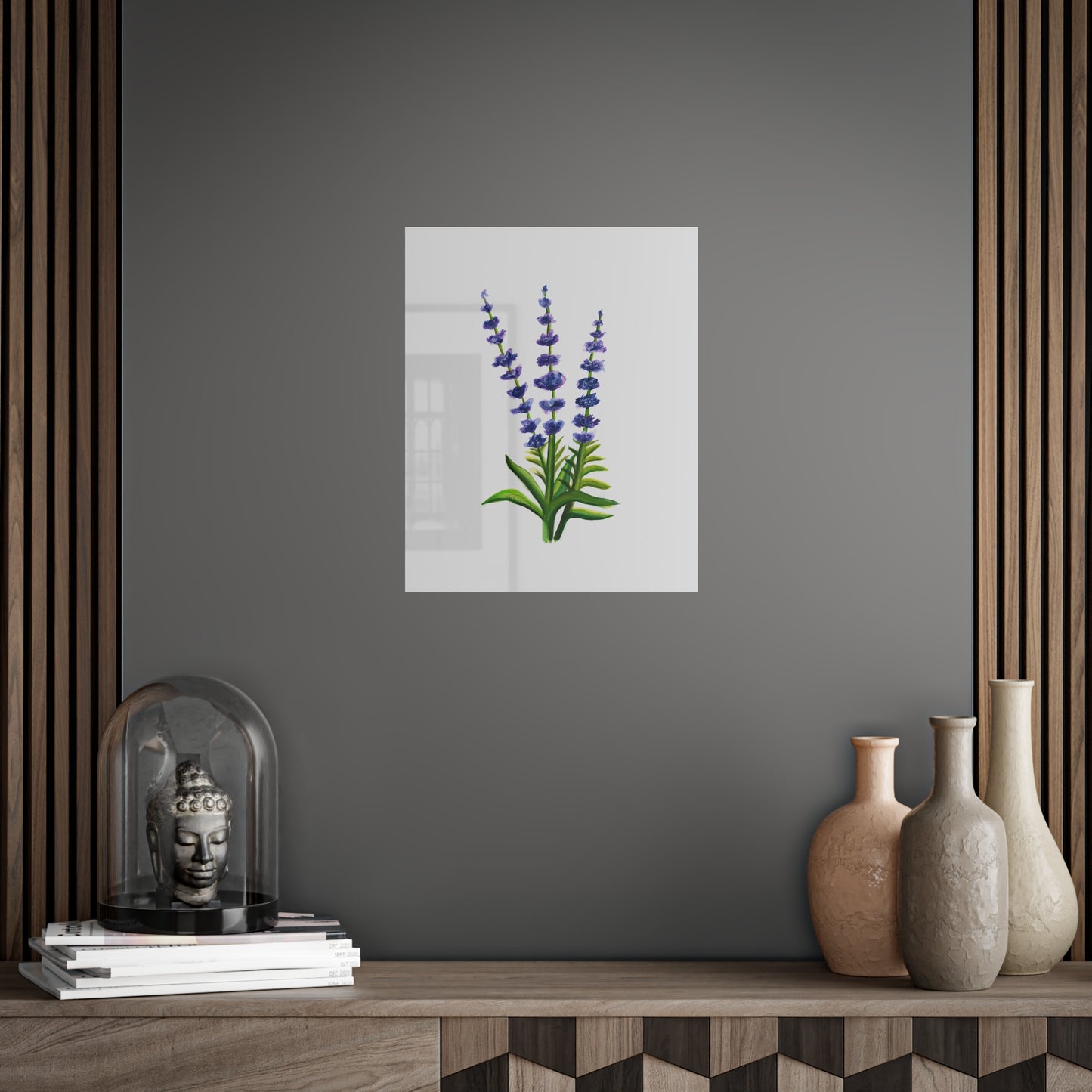 Watercolor Lavender Flowers Art Poster, Pretty Lavender flower art, watercolor wildlflowers, cute flowers