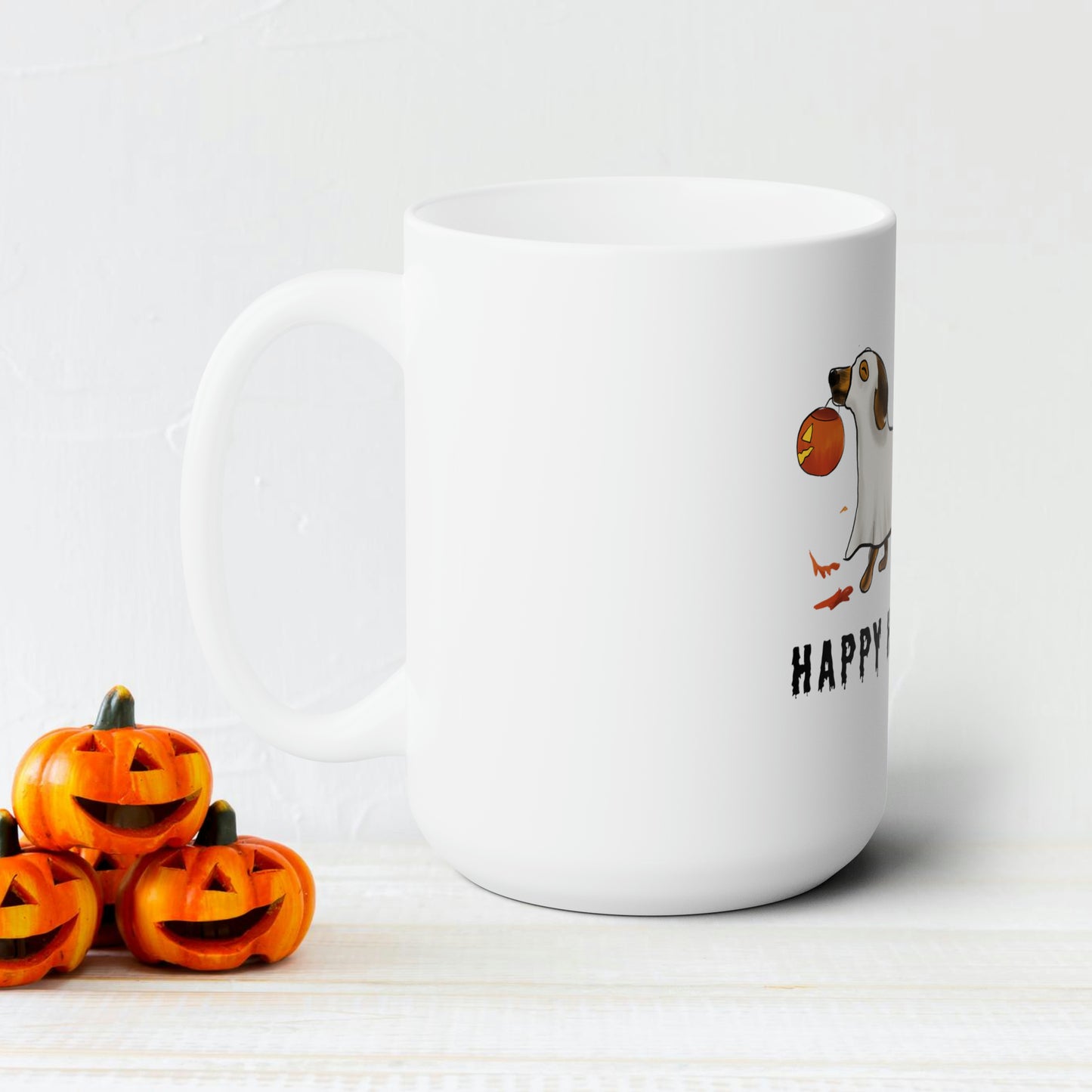 Cute Funny halloween Mug, ghost Dog mug, halloween gifts, cute halloween ghost dog, happy halloween mug, cute dog costume