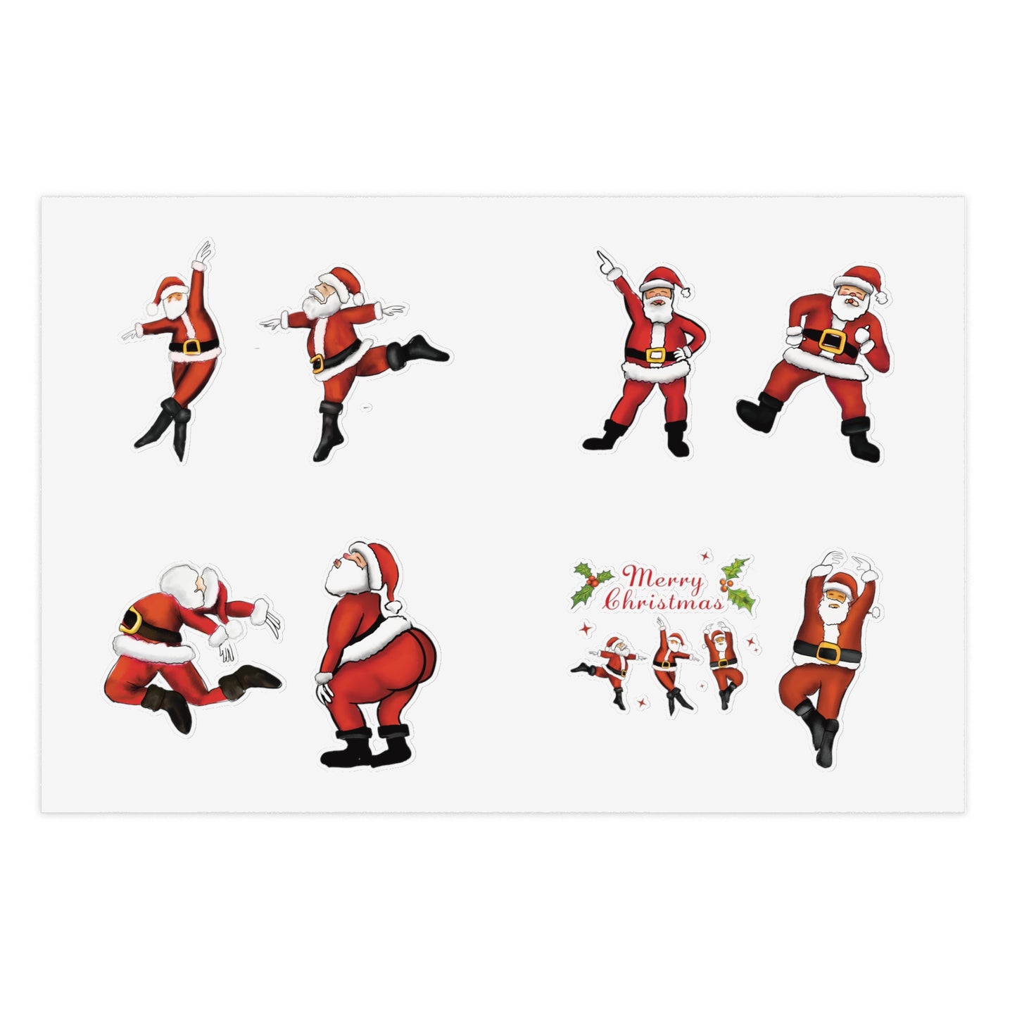 funny santa sticker sheet