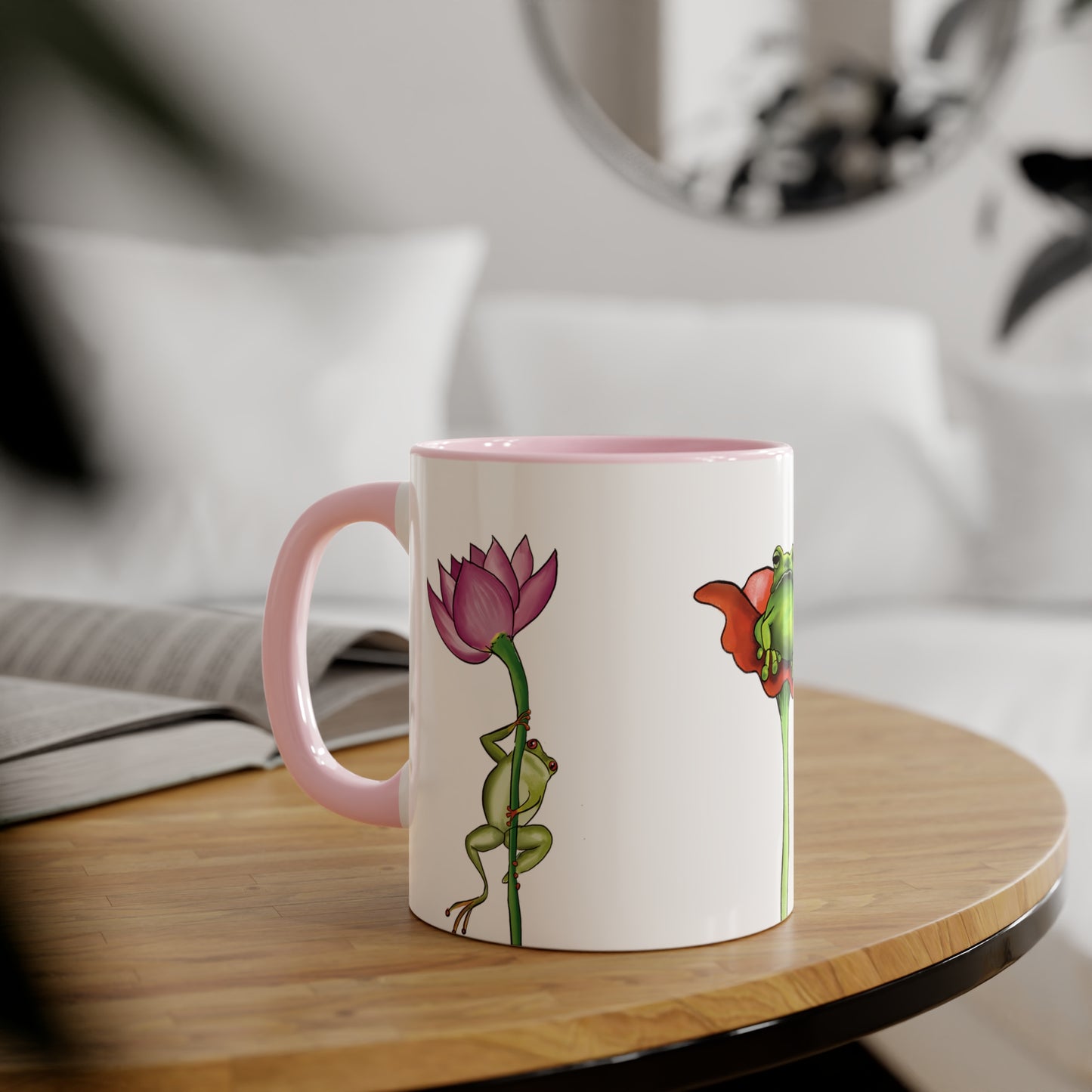 Cute Colorful Frog Accent Mugs, 11oz