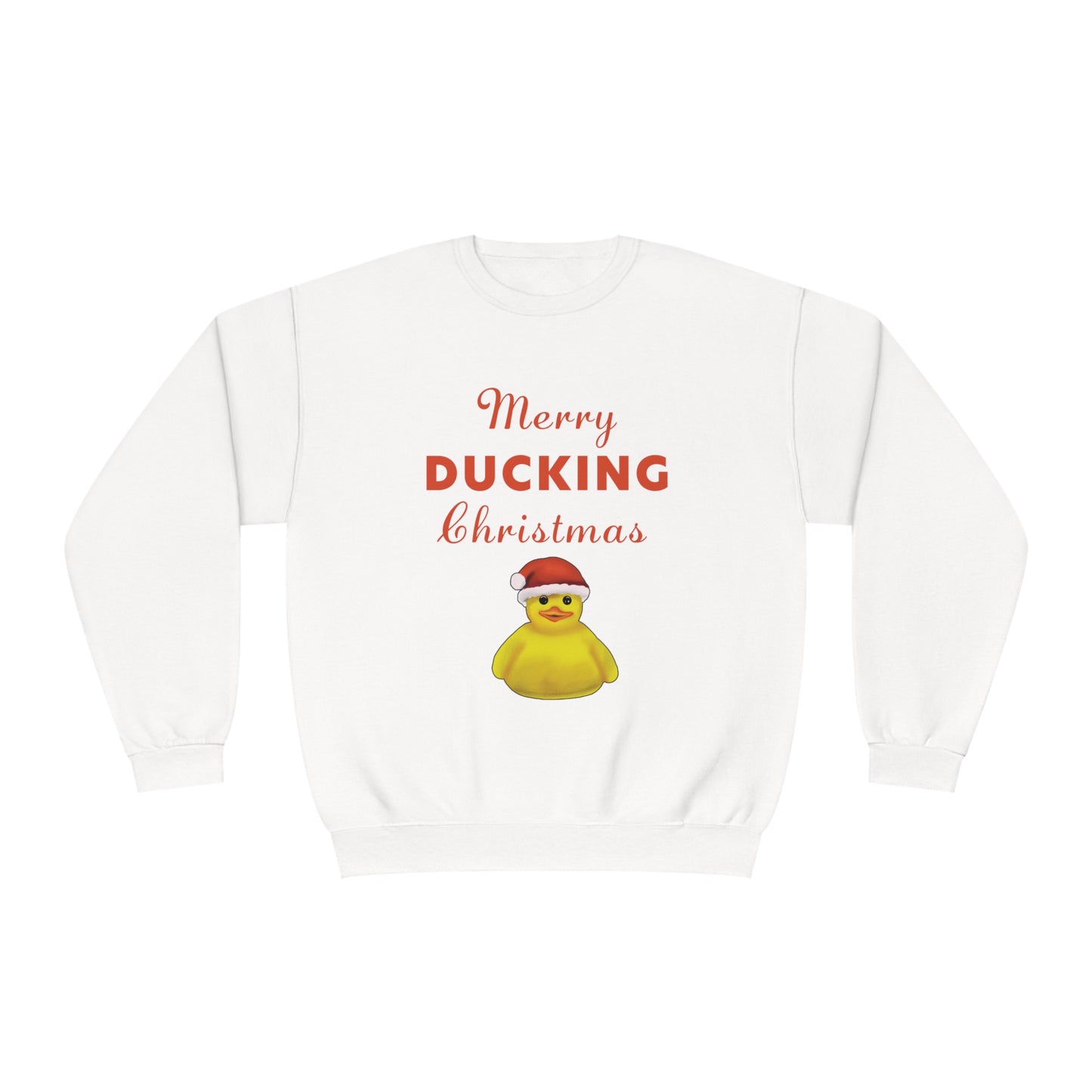 Funny Christmas Pun Duck Sweatshirt, Holiday Decor, cute funny holiday christmas sweatshirt, cute Merry Ducking Christmas Sweatshirt gift