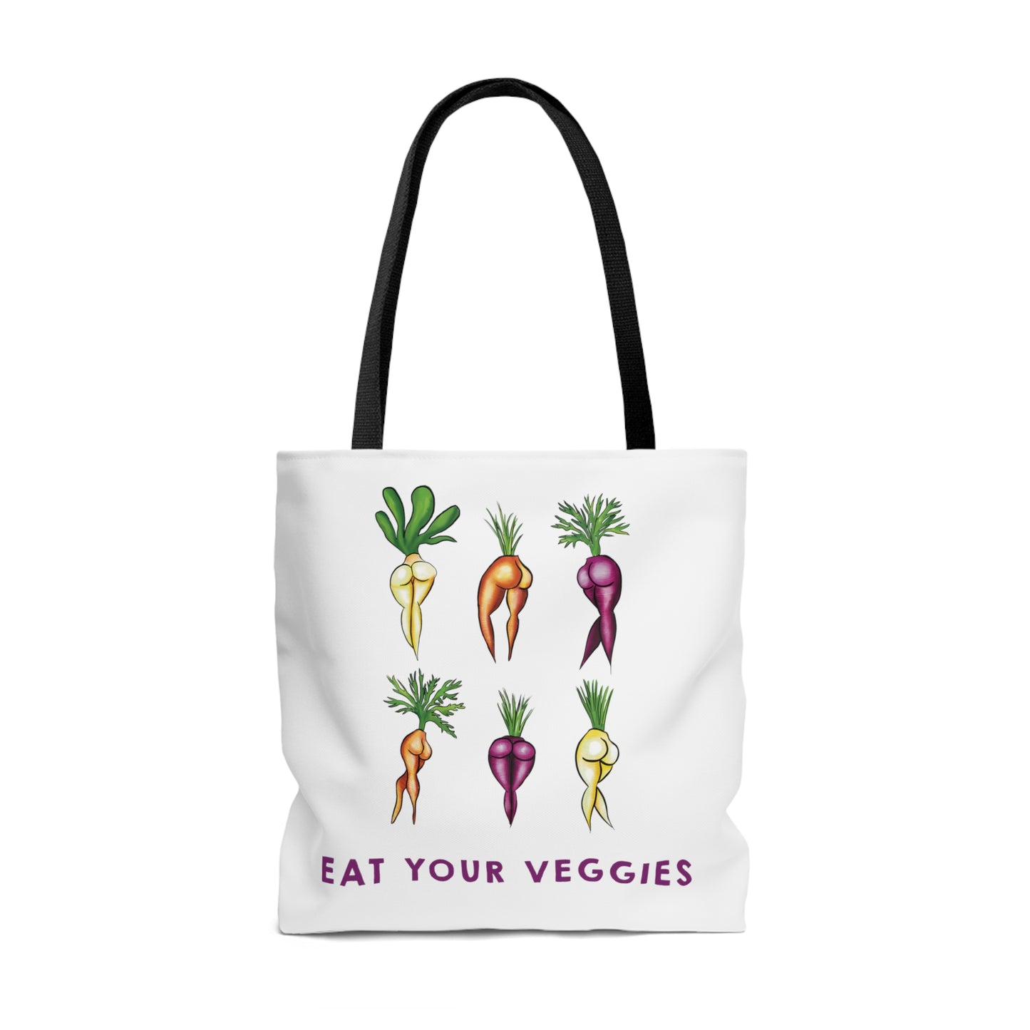 Eat Your Veggies Grocery Canvas Tote Bag, Cute Funny Farmer's Market grocery bag, sexy vegetables