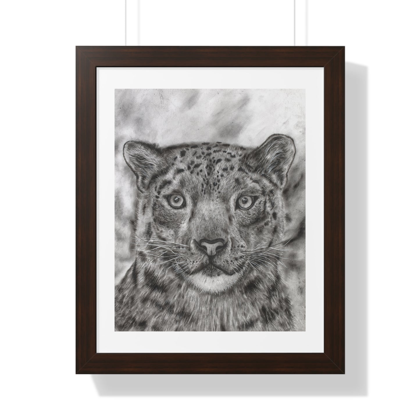 Snow Leopard Drawing Framed Poster