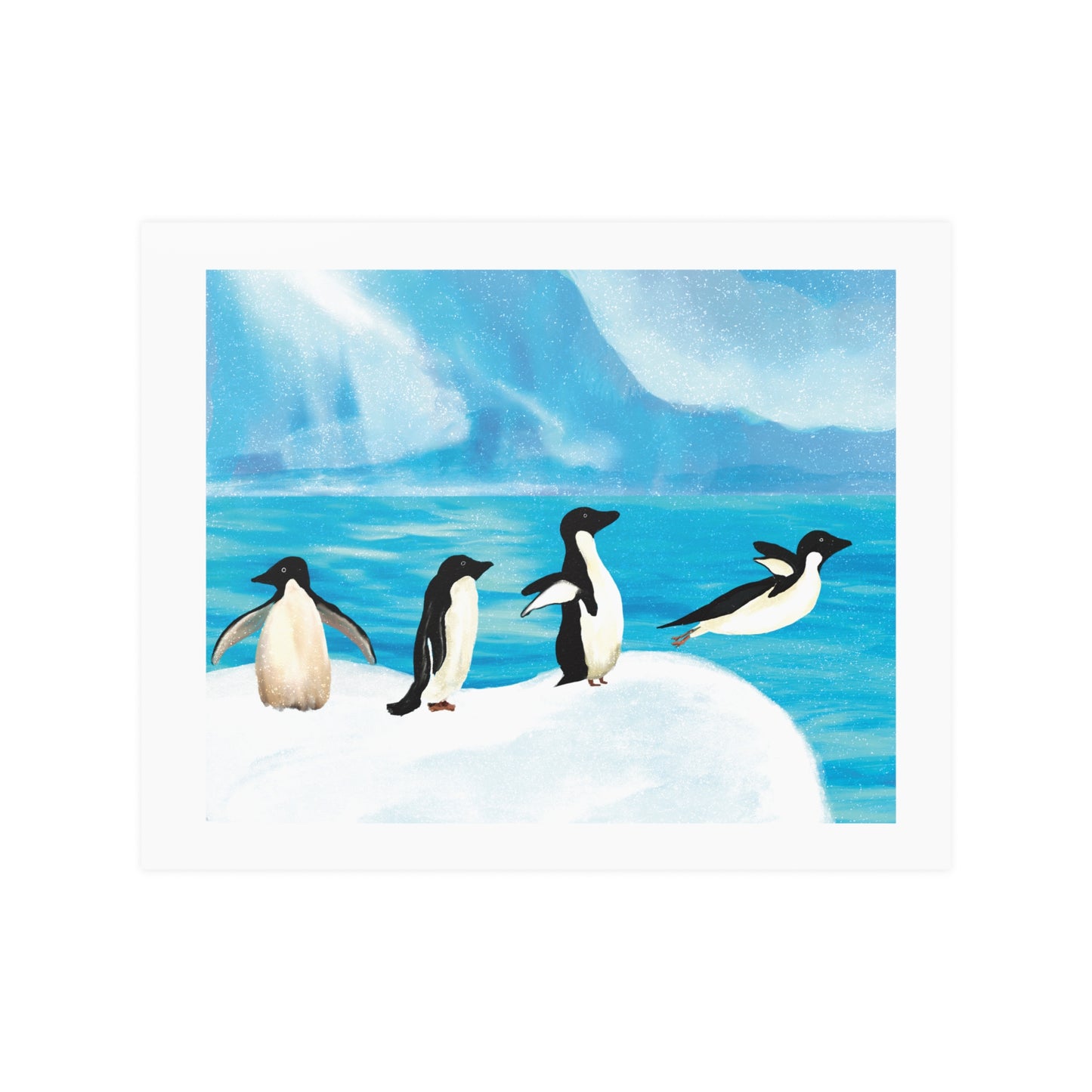 Antarctic Penguins Satin Poster