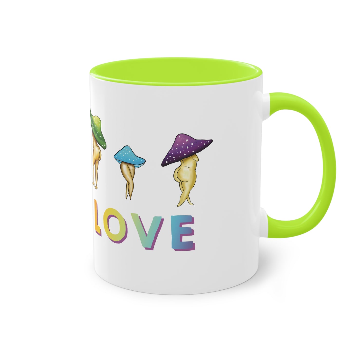 Funny Mushroom booty mug, cute mushroom lover gift idea, funny mushroom pun, cute mush love pun, adorable funny NSFW mushroom lady booty, sexy mushroom mug, accent mug gift