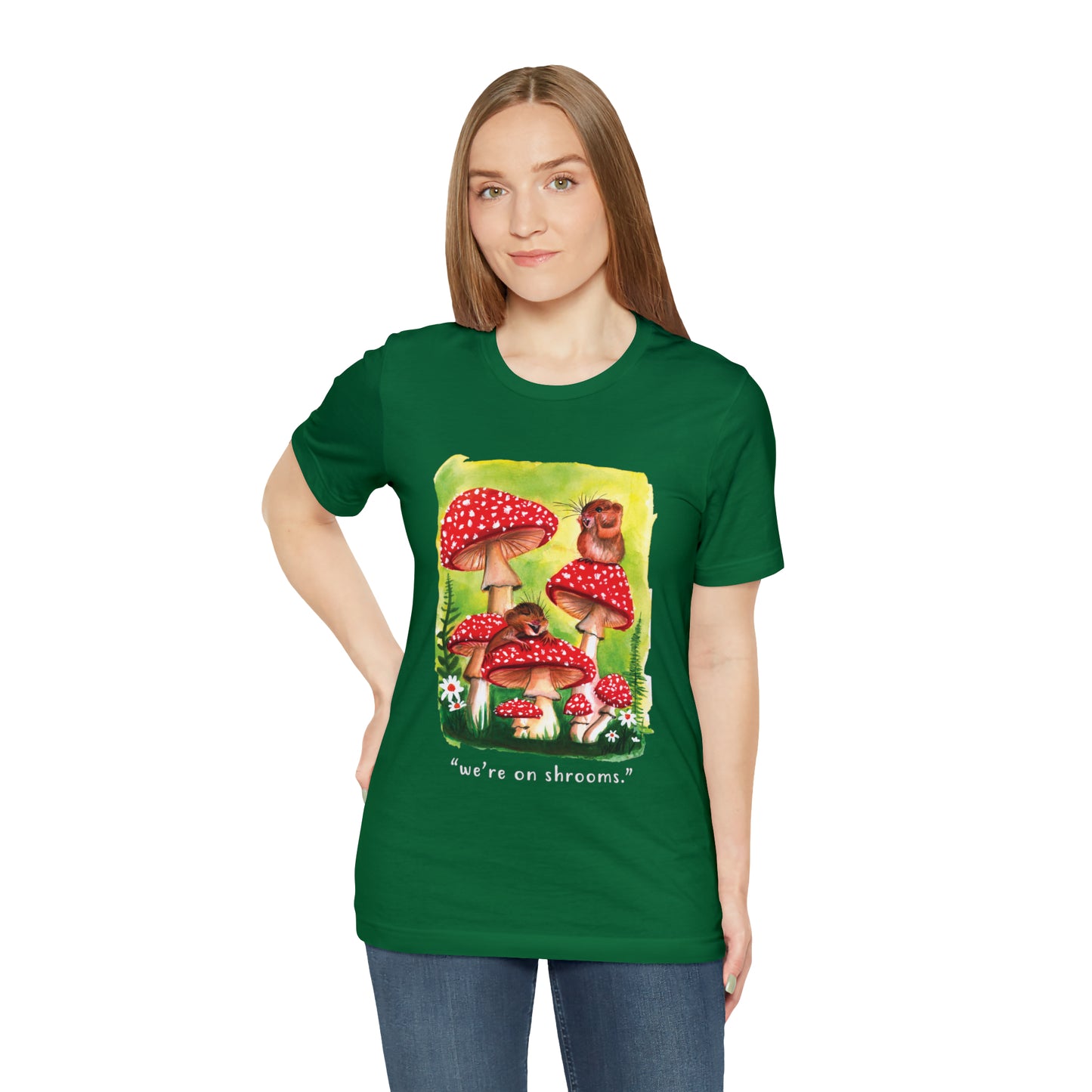 Watercolor Mice and mushrooms T shirt, Cute Funny Graphic T shirt, We're on shrooms T shirt, funny punny shirt cute