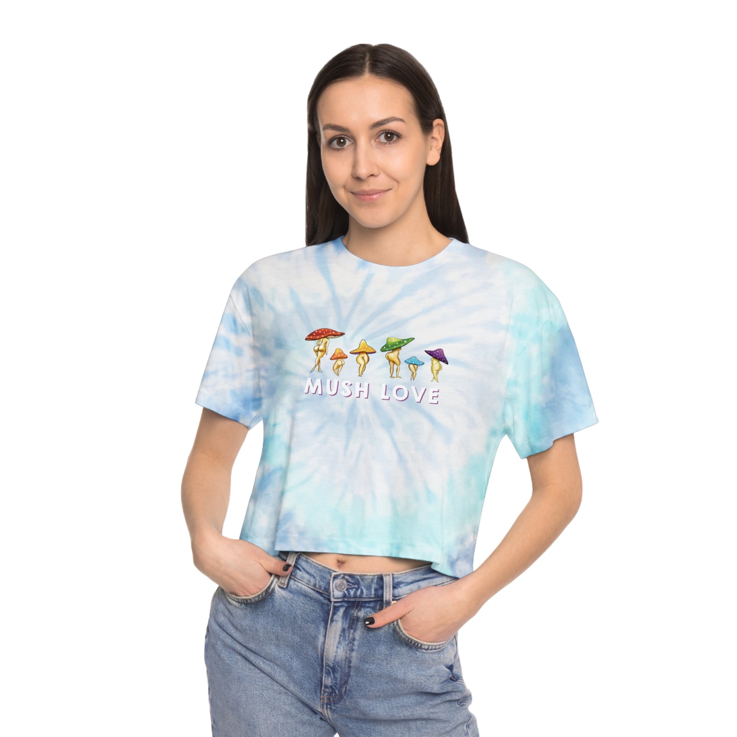 Tie Dye Shroom Cropped T Shirt