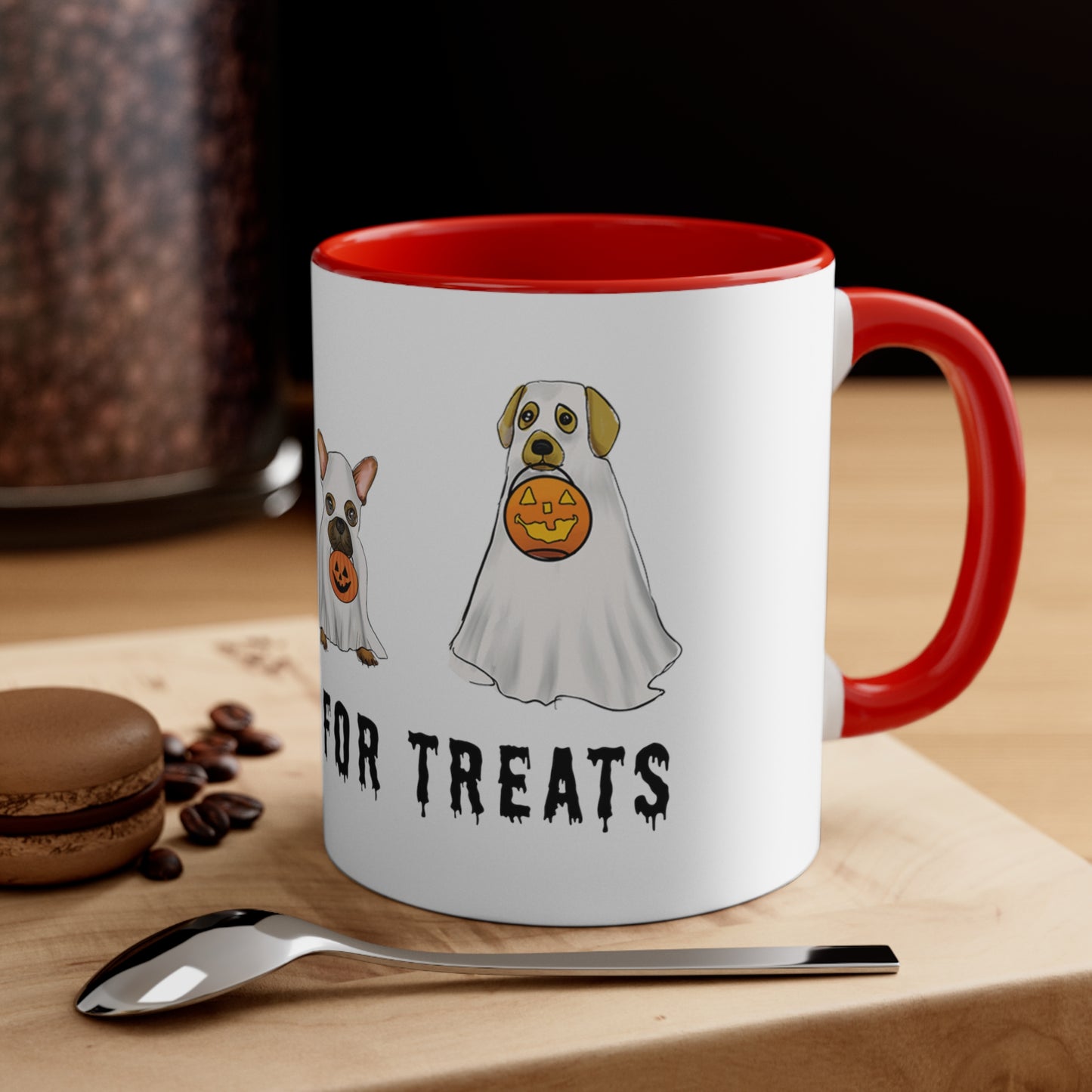 Halloween Dog ghost Mug cute, Funny Halloween Ghost dog mug, Dogs in costume mug, adorable dog lover mug