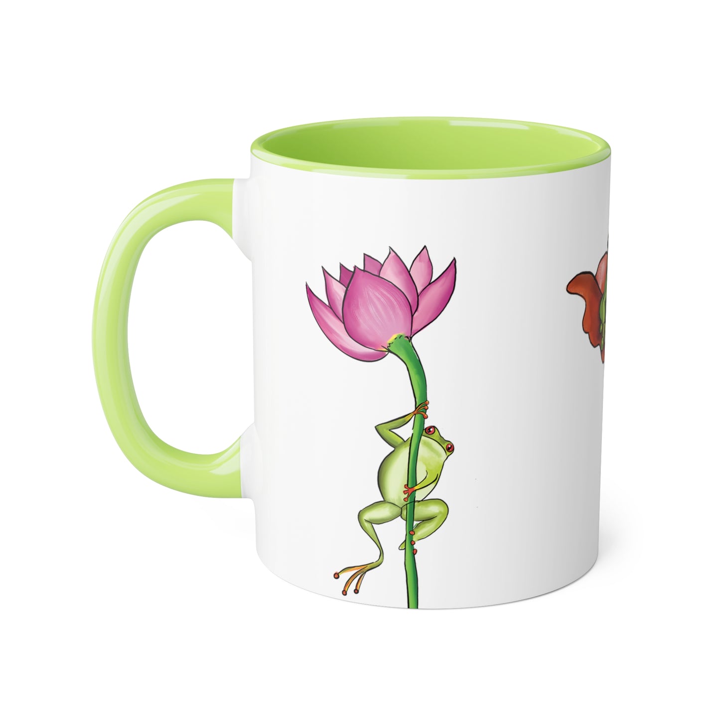 Cute Colorful Frog Accent Mugs, 11oz