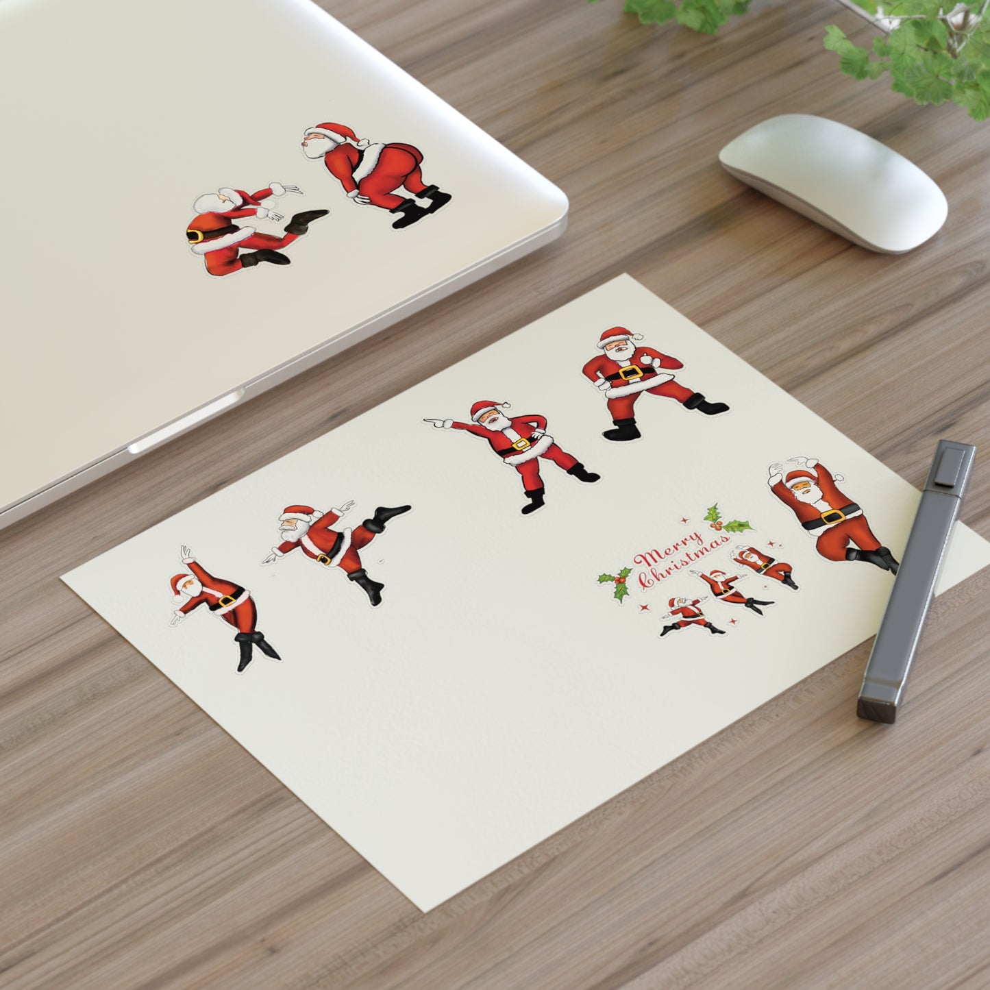 funny santa sticker sheet