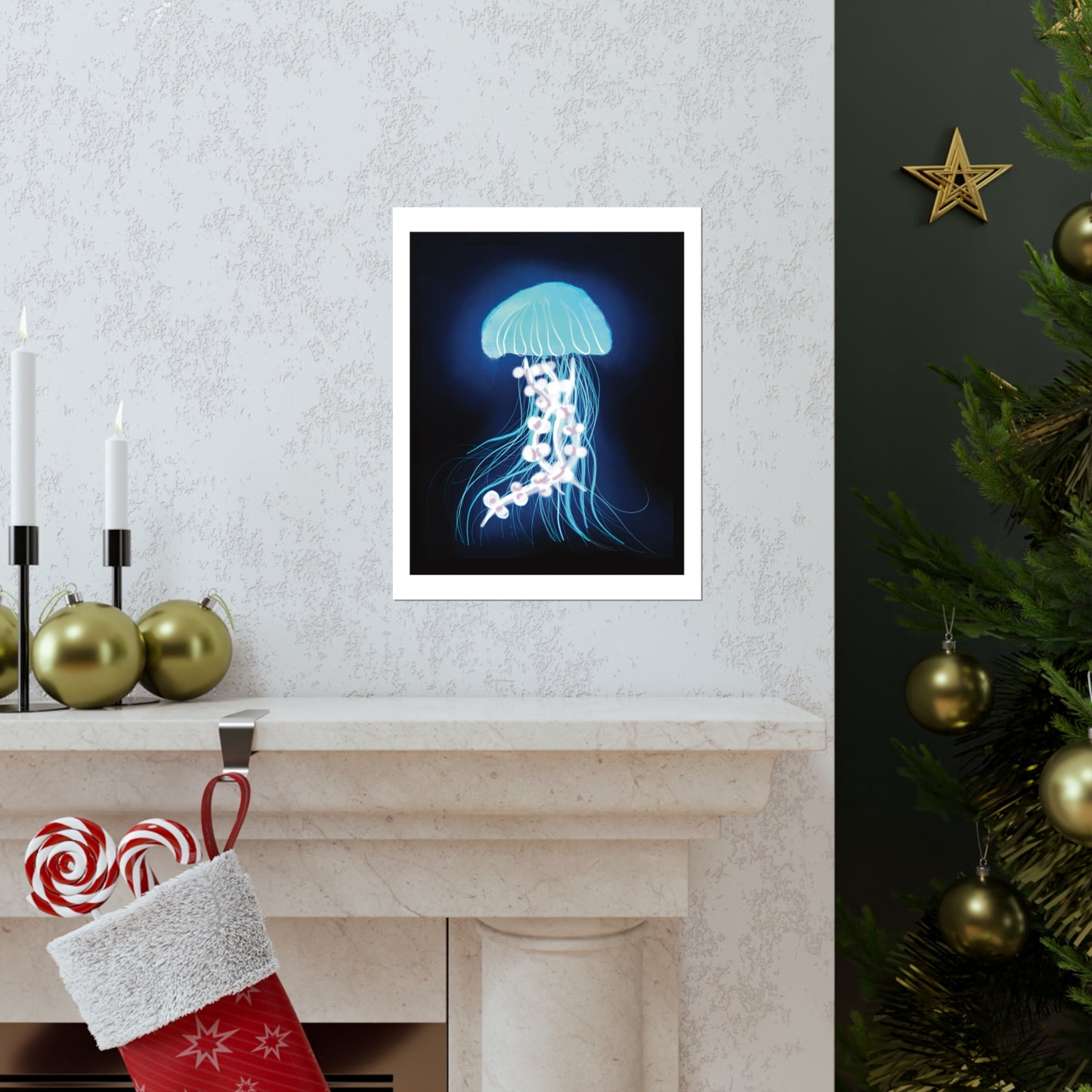 Bioluminescent Jellyfish Art Print