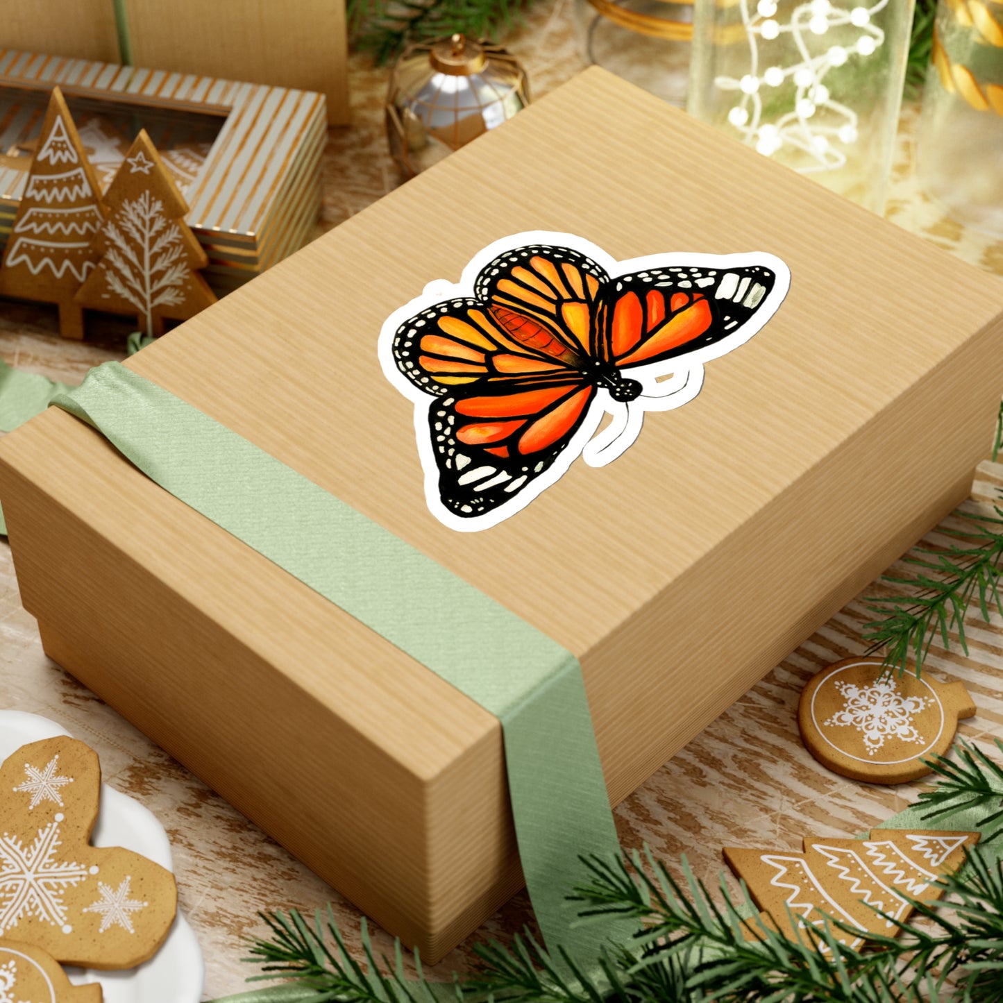 Watercolor Monarch Butterfly sticker, Cute butterfly Sticker, watercolor butterfly sticker, butterfly lover gift, cute water bottle sticker butterfly