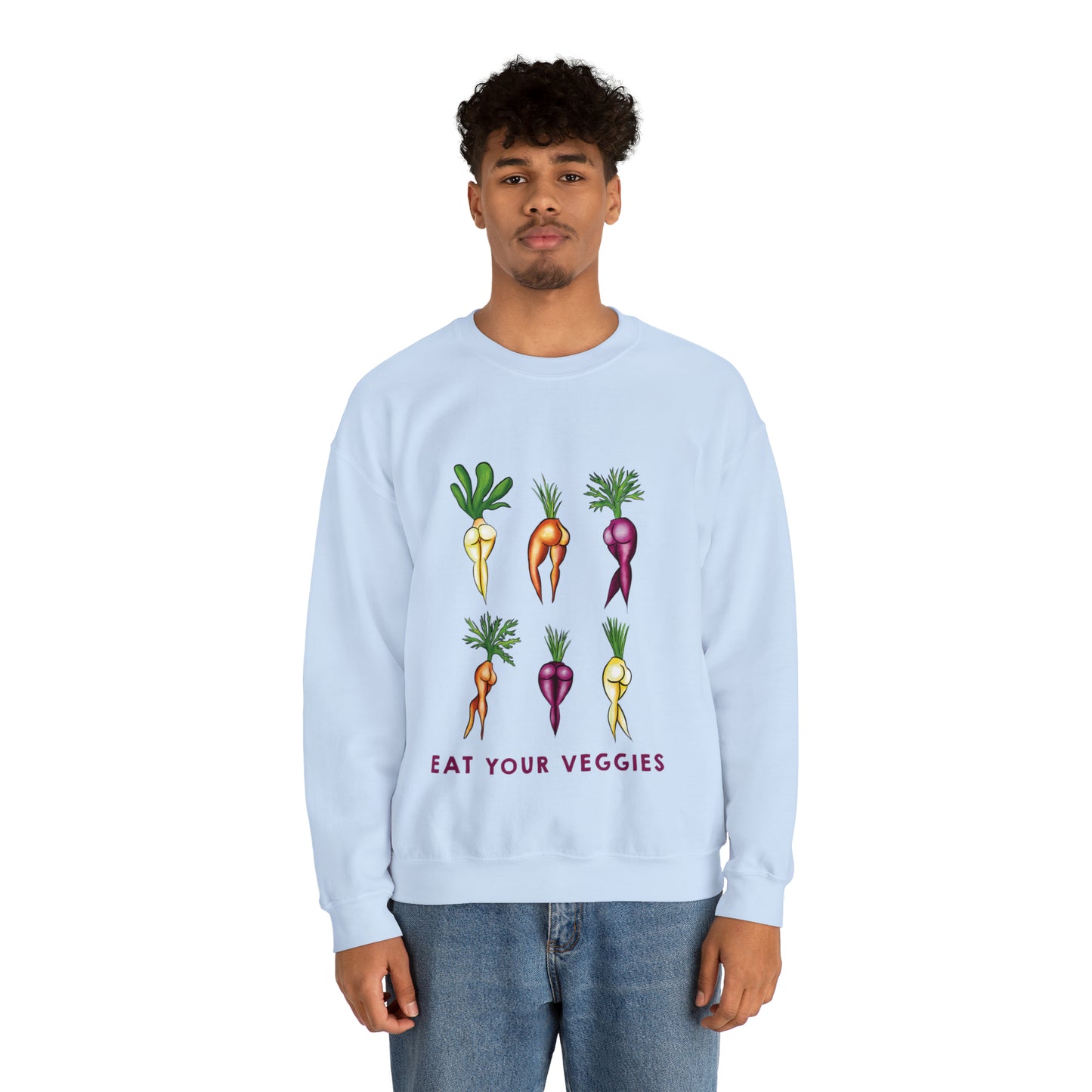 Cute Funny Crewneck Sweatshirt, Funny Sexy Veggie Crewneck, Cute Anime Sexy Carrot Booty, Funny Crewneck