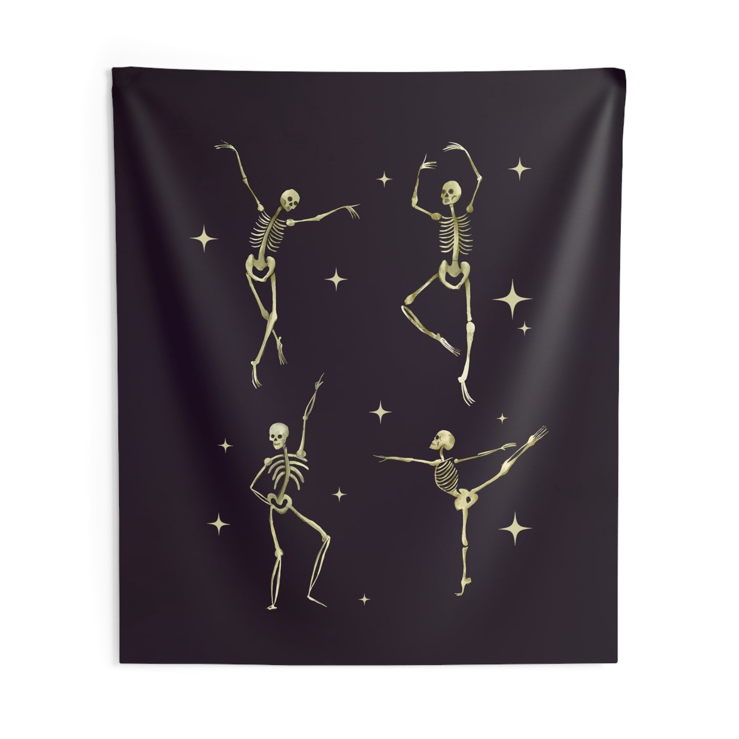 Cute Funny Dancing skeleton Tapestry, astronomy halloween tapestry, skeleton ballet, cool funny tapestry bedroom, dorm room tapestry