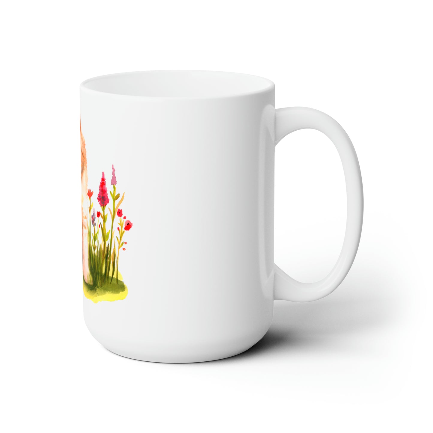 Cute Cat mug, Cute cat lover mug, cats and flowers ceramic mug, 15 oz, cat lover gift, persian cat cute mug,