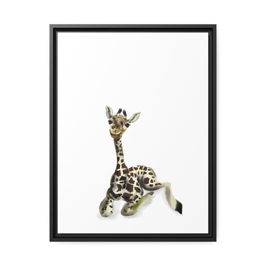 Baby Giraffe Framed Art Print