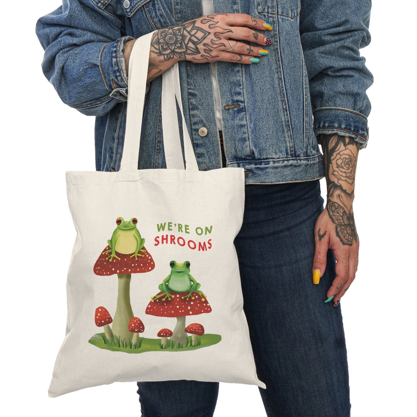 Cute Shrooms Frog Tote Bag