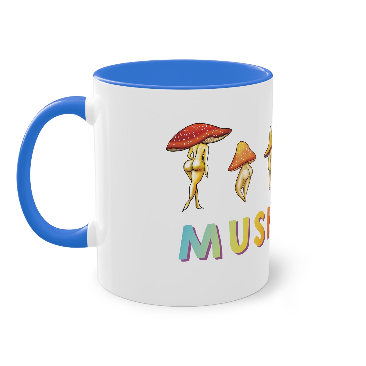 Funny Mushroom booty mug, cute mushroom lover gift idea, funny mushroom pun, cute mush love pun, adorable funny NSFW mushroom lady booty, sexy mushroom mug, accent mug gift