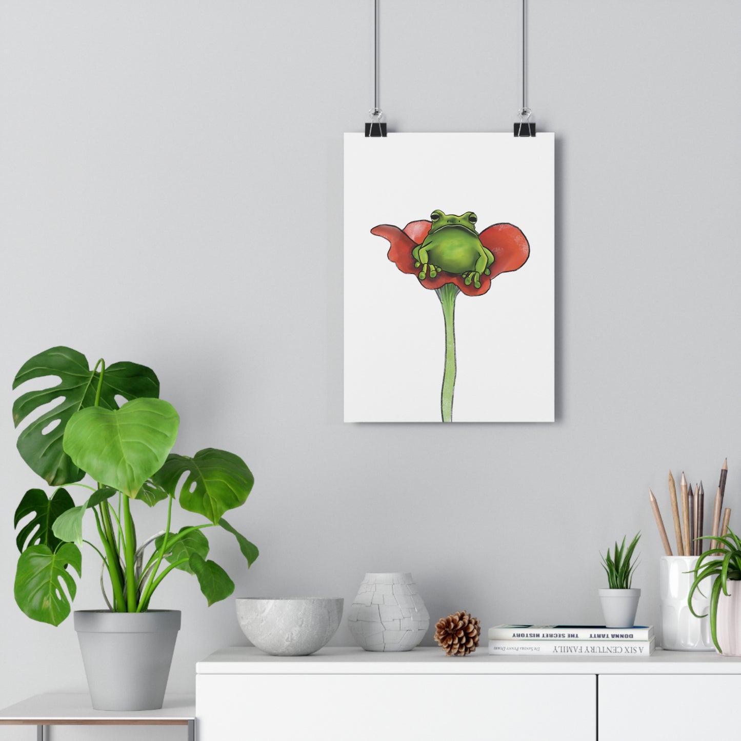 Frog on a Flower Art Print