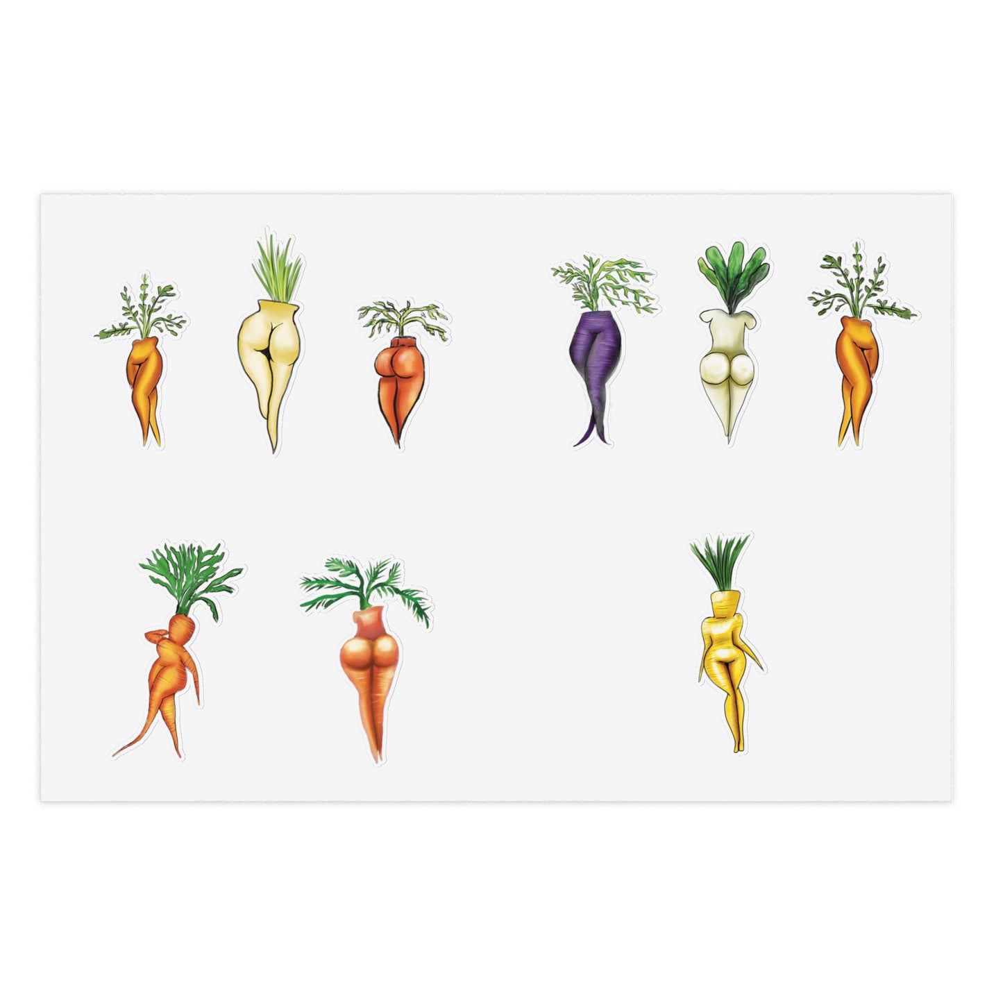 Sexy Veggie Illustration Sticker Sheet